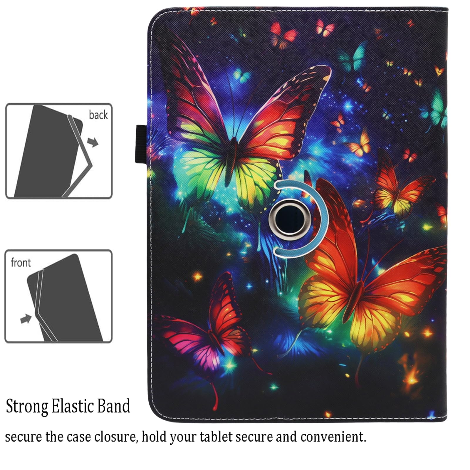Universal 10 10.1 Inch Android Tablet Case, Dluggs Pu Leather 360 Degree Rotating Multi Angle Viewing Stand Case Cover For 10 10