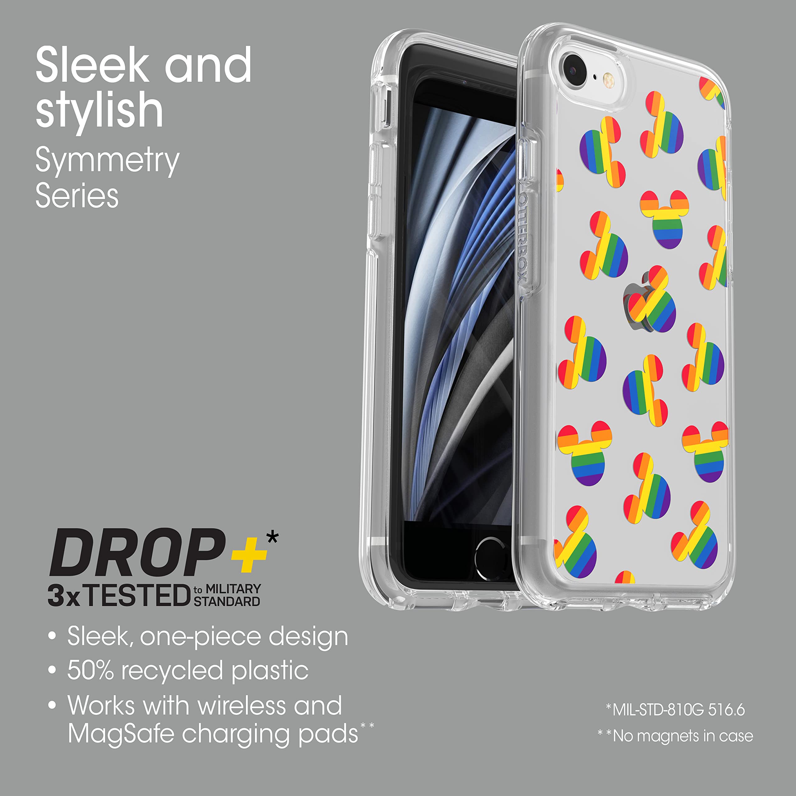 Otterbox Iphone 7/8 And Iphone Se 3Rd And 2Nd Gen Symmetry Series Case   Mickey Pride, Ultra Sleek, Wireless Charging Compatible