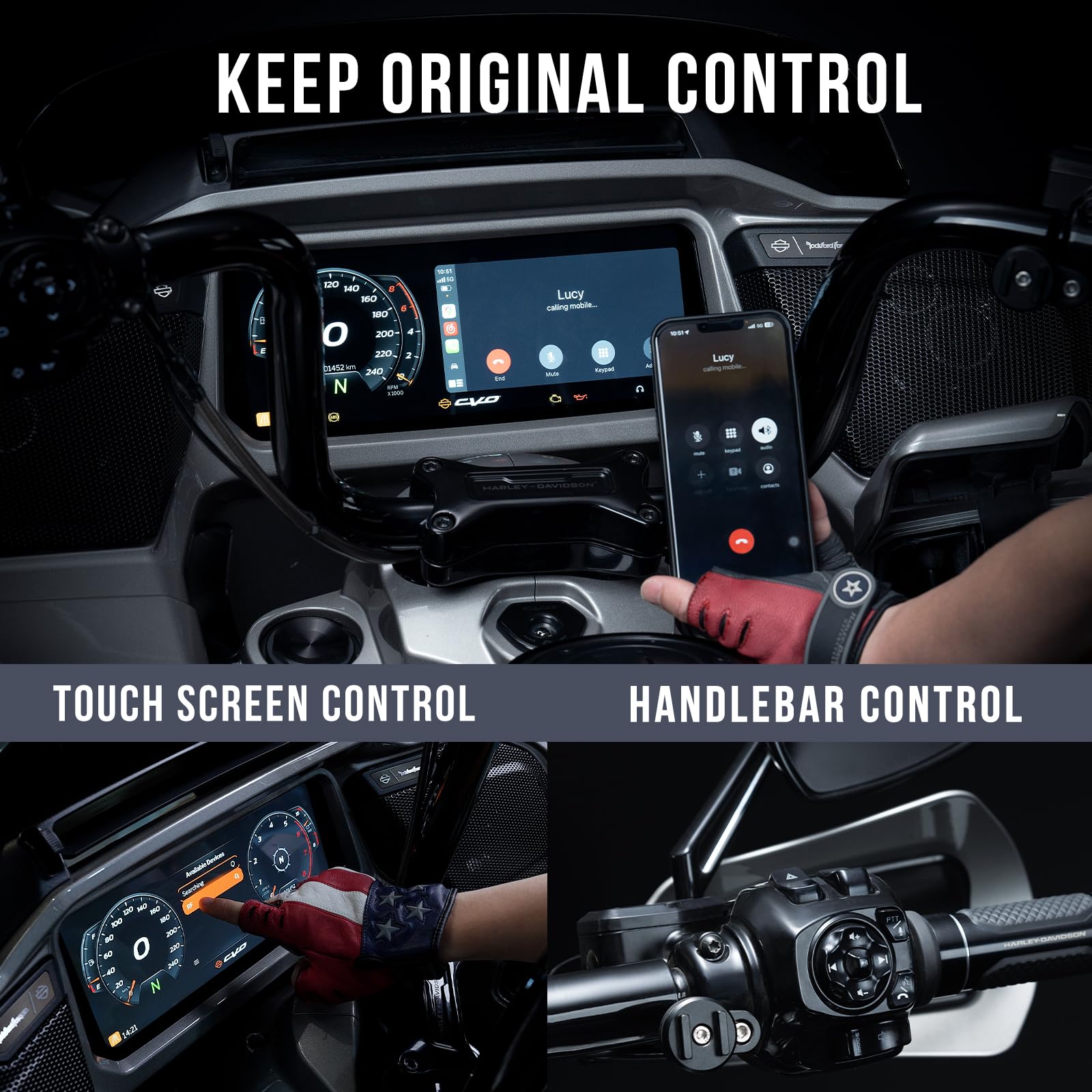 Motorcycle Wireless Carplay Adapter Compatible With Harley 121 Cvo Touring, 2023 Cvo 2025 Street Glide, Road Glide, Plug And Pla