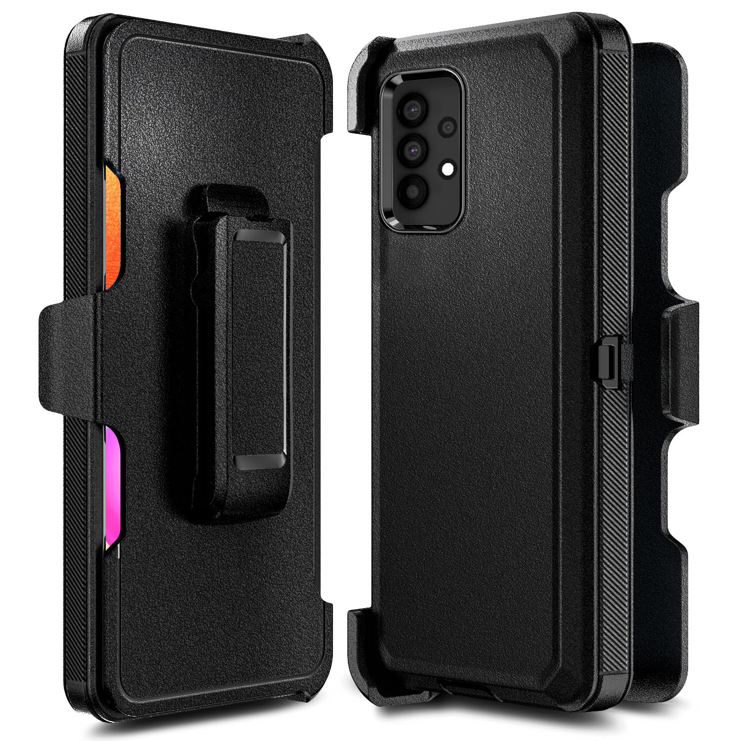 Nznd Designed For Galaxy A32 5G Case, Samsung A32 5G Phone Case With Tempered Glass Screen Protector, Belt Clip Holster Built-In