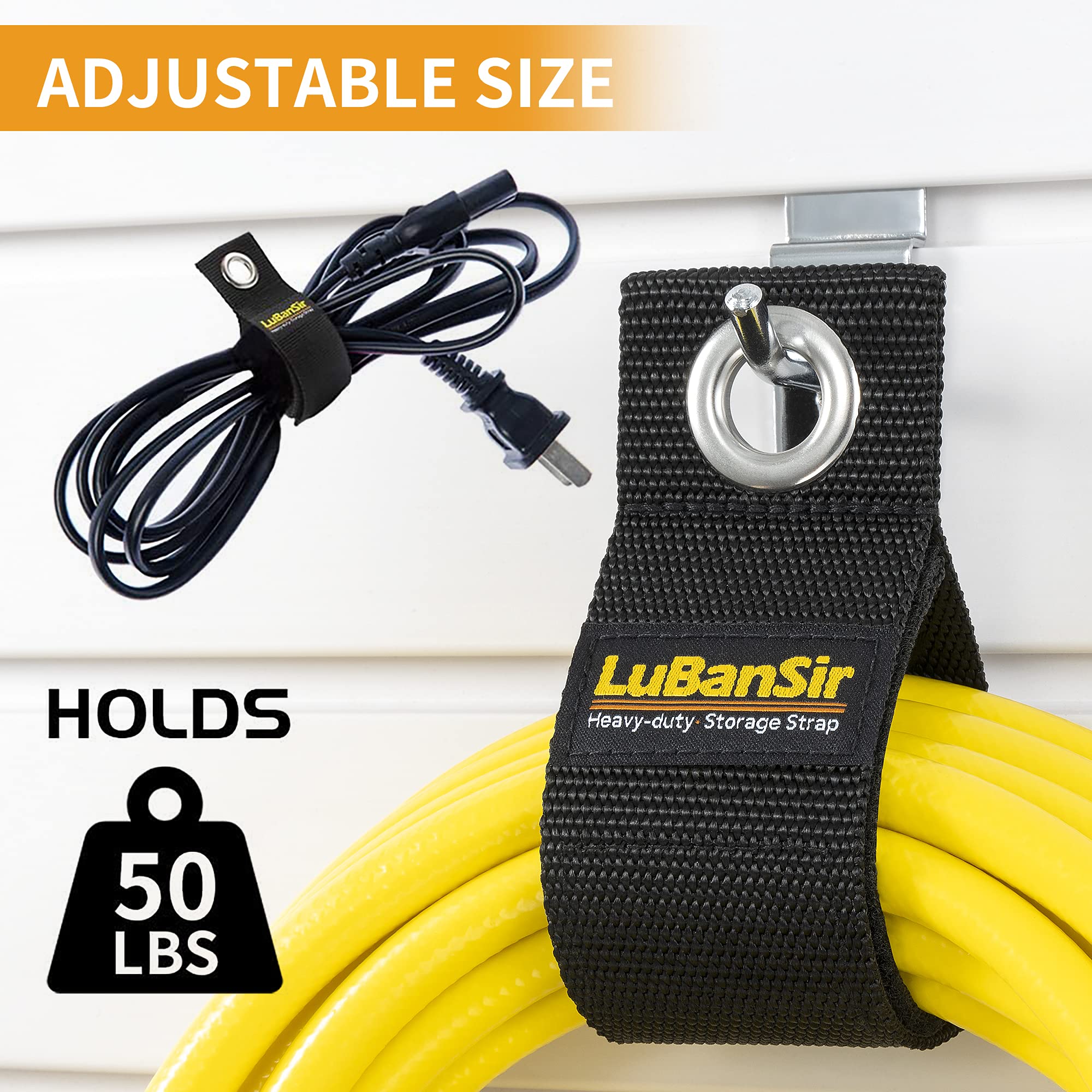Lubansir 9 Pack Extension Cord Holder Organizer, 13 Inch Heavy Duty Storage Straps For Garden Hose Storage And Garage Wall Organ