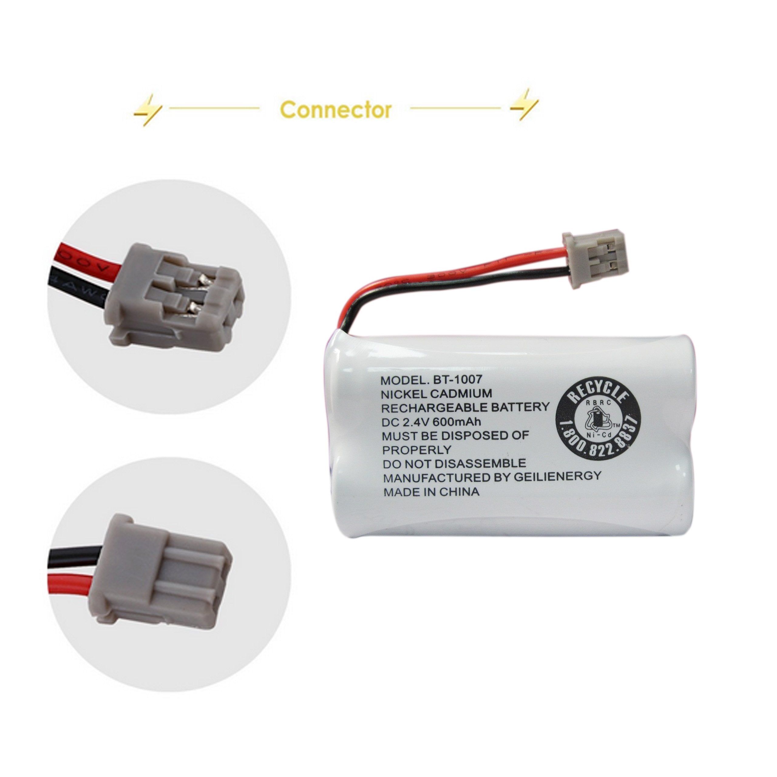 Geilienergy Bt1007 Bt 1007 Bbty0651101 Battery Compatible With Bt904 Bt 904 Bt1015 Bbty0460001 Bbty0510001 Bbty0624001 Bbty0700001 Hhr P506, Hhr P506A Cordless Phone(2 Pack)