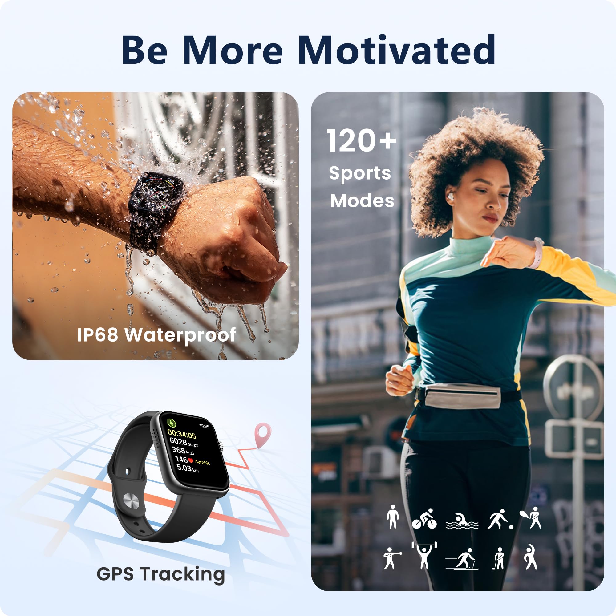 Smart Watch For Men Women [46Mm], Bluetooth Call, 24/7 Heart Rate/Spo2/Sleep/Stress Level Monitor, 120+ Sports Modes, Gps Fitnes