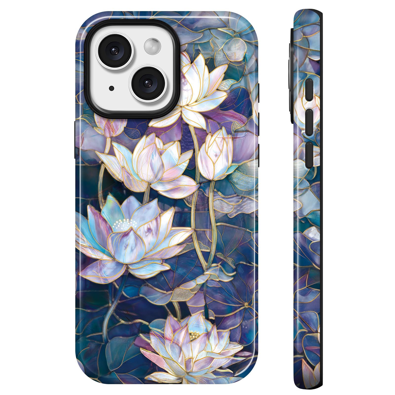 Lumen for iPhone 13 & iPhone 14 Case, Compatible with Magsafe, Hard Shell Cover with Camera Protection for Women Girls - Mosaic 
