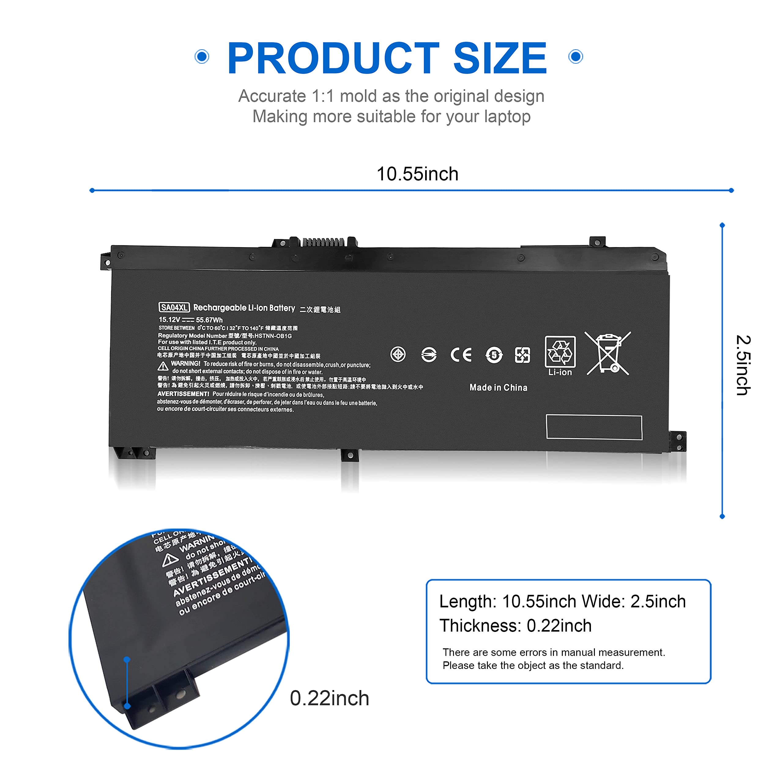 Sa04Xl L43267 005 Battery For Hp Envy X360 Battery Replacement 15M Dr0011Dx,Convertible 15 Dr1Xxx Battery,15M Dr0Xxx Sao4Xl 15M