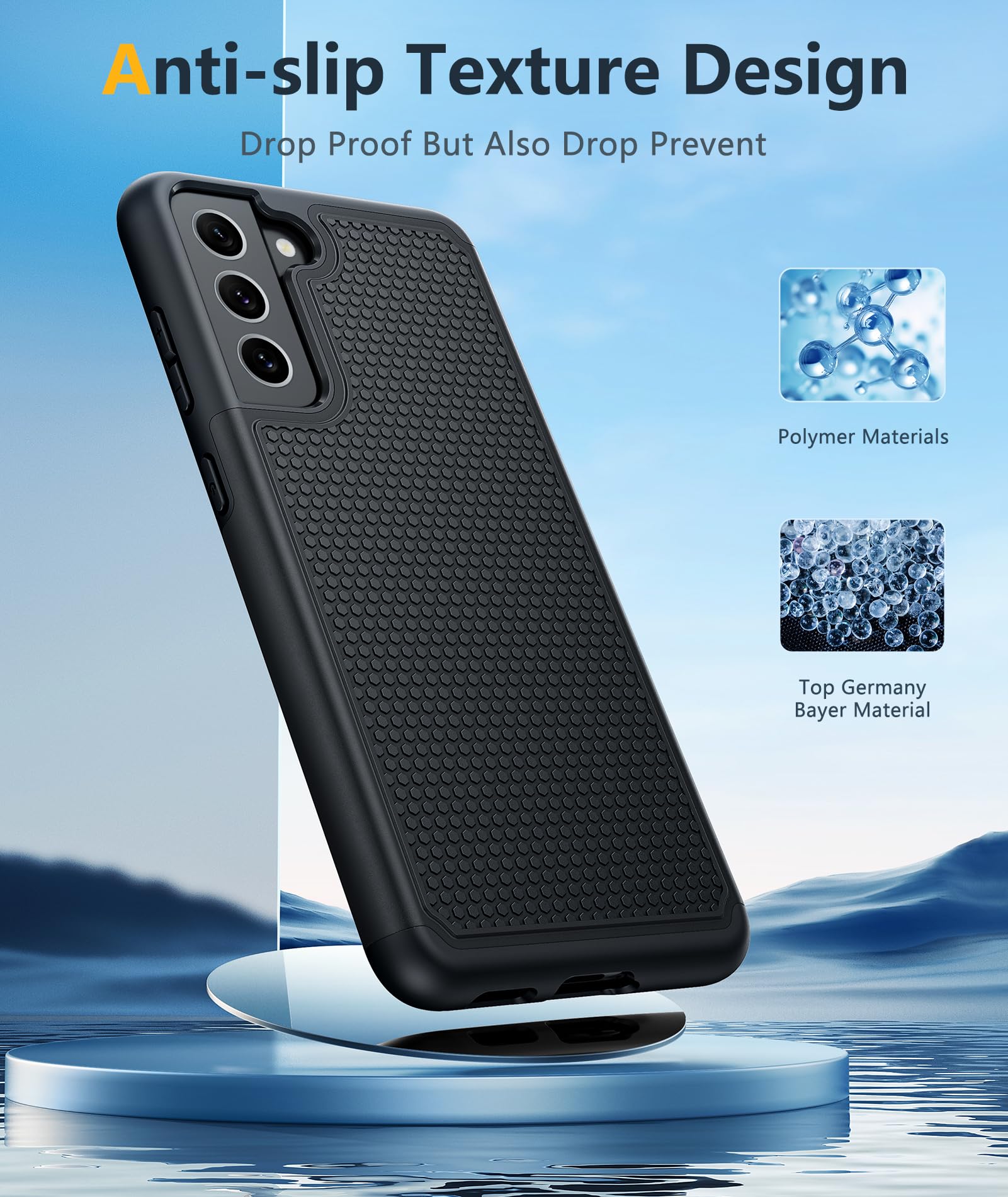 Jxvm For Samsung Galaxy S21 Fe Case: Dual Layer Protective Heavy Duty Cell Phone Cover Shockproof Rugged With Non Slip Textured