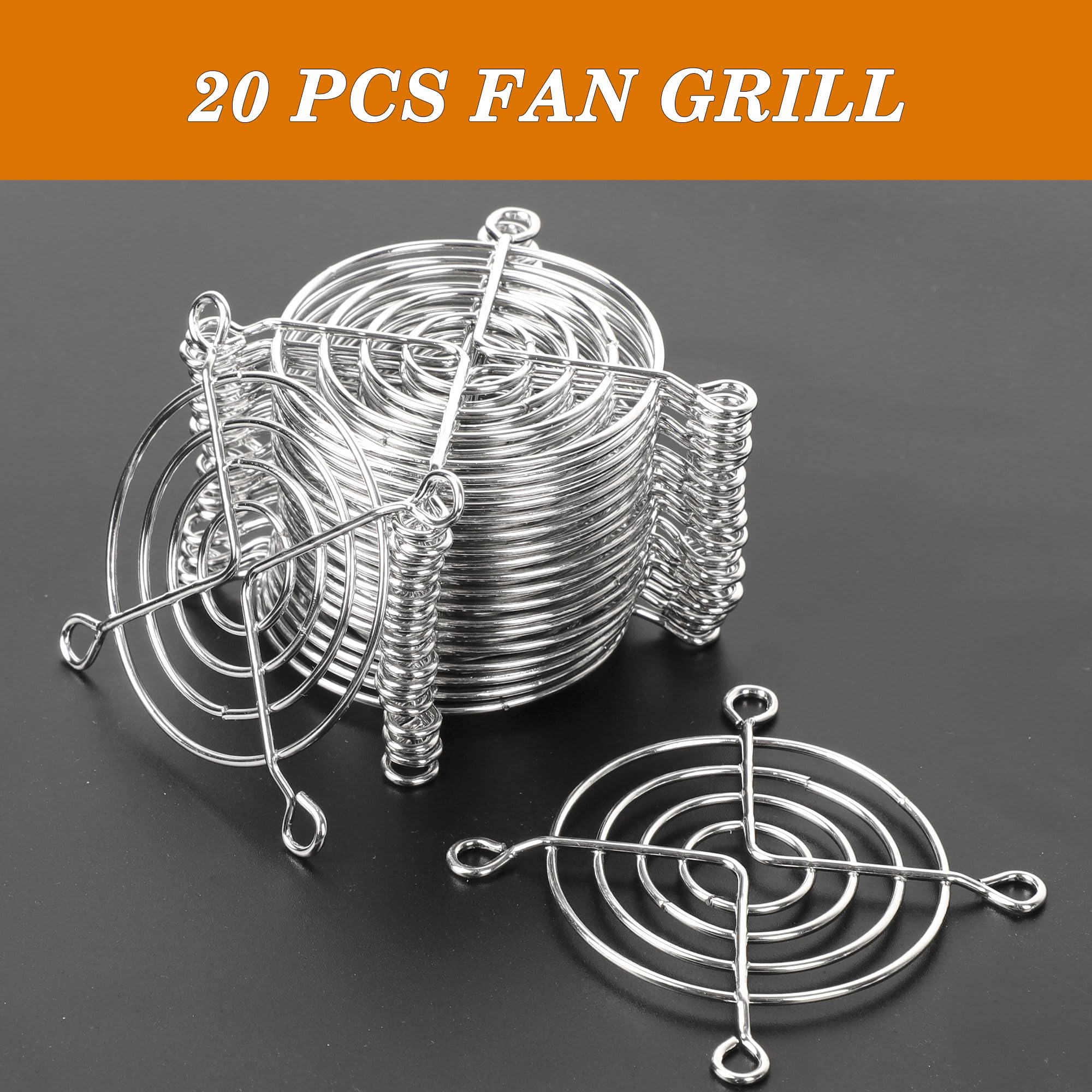 Uxcell 20Pcs 58Mm Fan Grill Metal Fan Guard Cooling Fan Finger Guard Protector Pc Fan Grill For 60Mm Case Fan(Silver Tone)