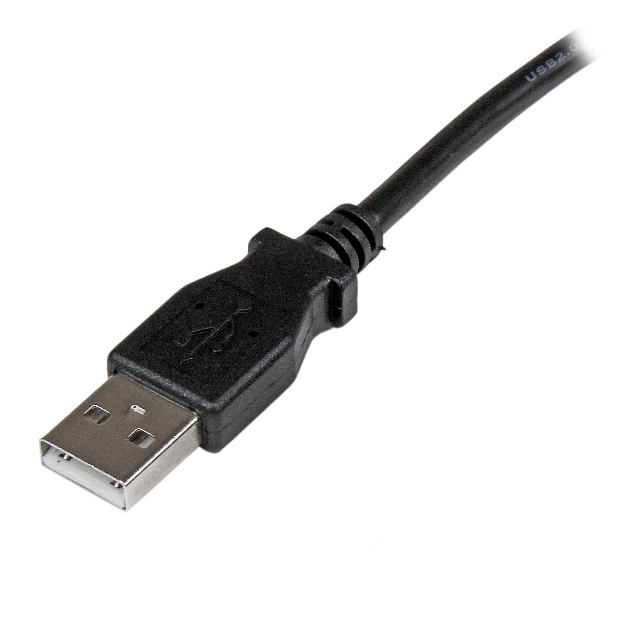 Startech.Com 1M Usb 2.0 A To Left Angle B Cable Cord   1 M Usb Printer Cable   Left Angle Usb B Cable   1X Usb A (M), 1X Usb B (