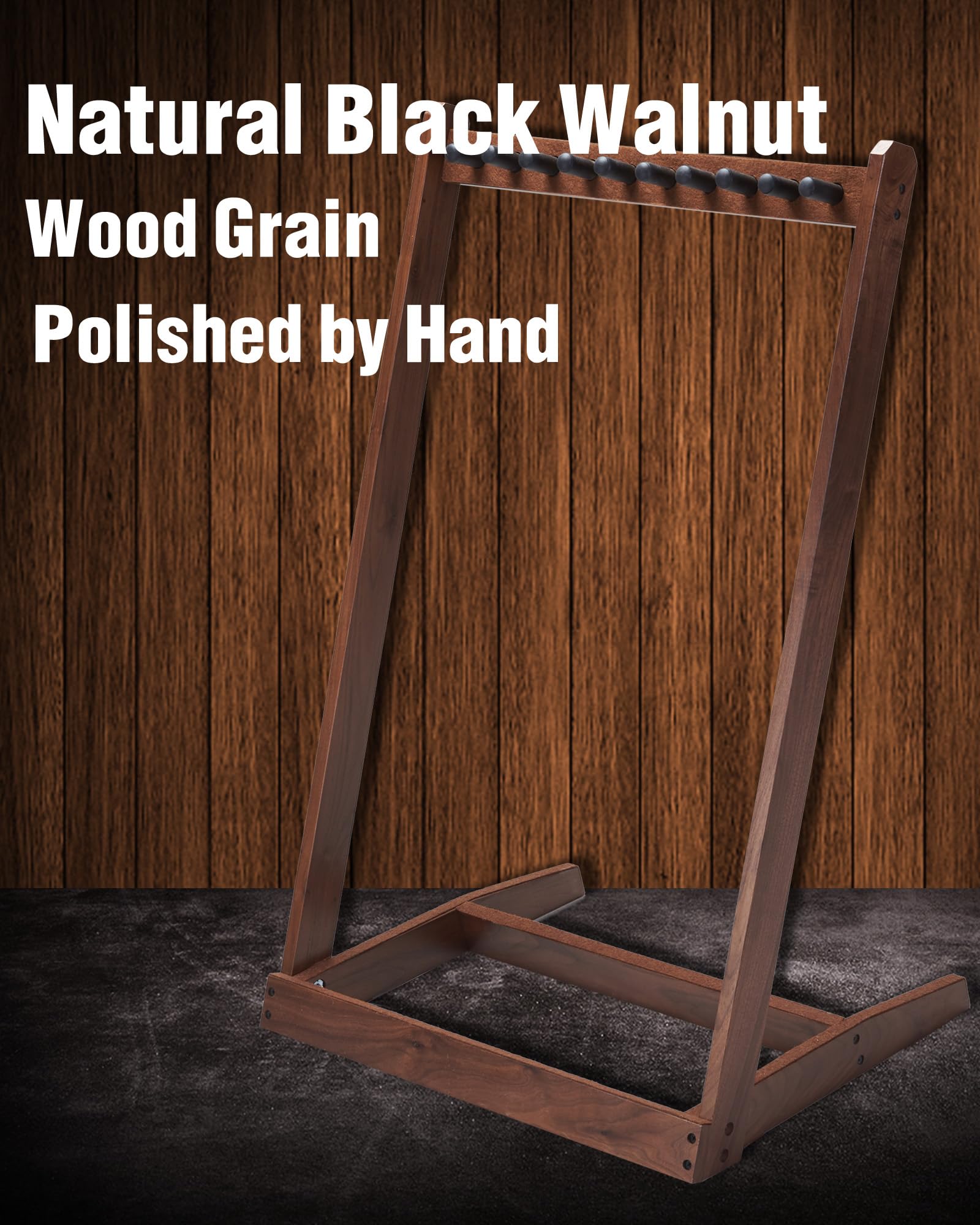 Musbeat Multi Guitar Stand - Hardwood Rack For 3 Acoustic & 5 Electric/Bass Guitars