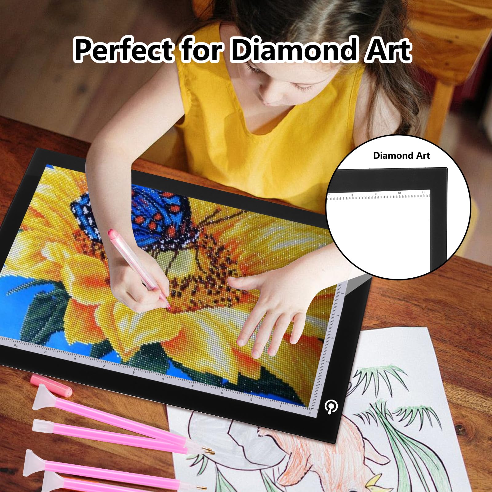 Nxentc A4 Tracing Light Pad, Ultra Thin Tracing Light Box Usb Power Artcraft Tracing Light Table For Artists, Drawing, Sketching