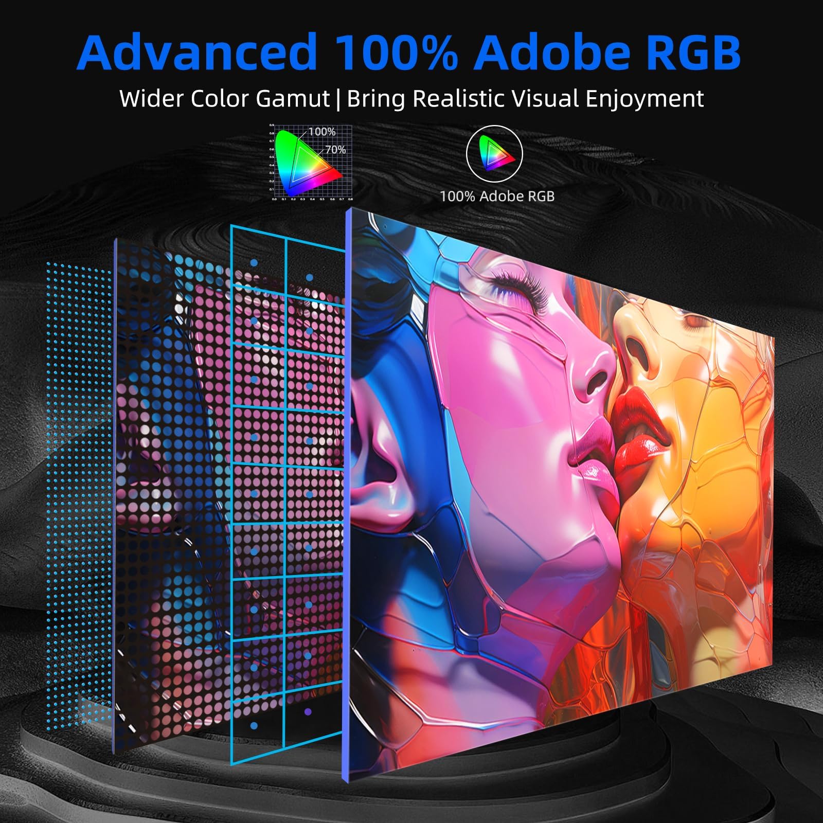 Uperfect Portable Monitor 4K, 15.6'' Silvery 3840X2160 Uhd Hdr Usb C Monitor, 100% Adobergb, 400Cd/?Brightness, Ips Freesync Spe