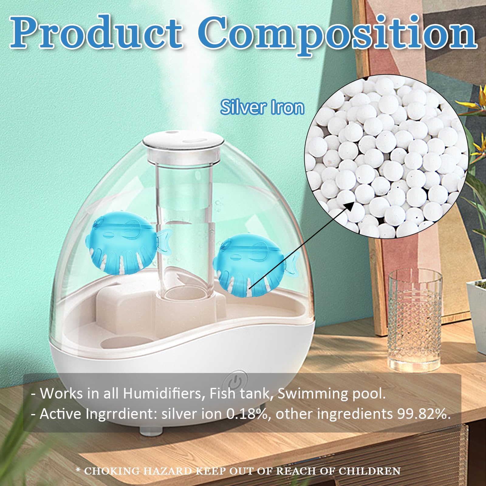 Fitorch Humidifier Cleaner, Humidifier Cleaning Fish For Humidifiers & Fish Tanks, Purifies Water, Prevents Hard Water Build Up,