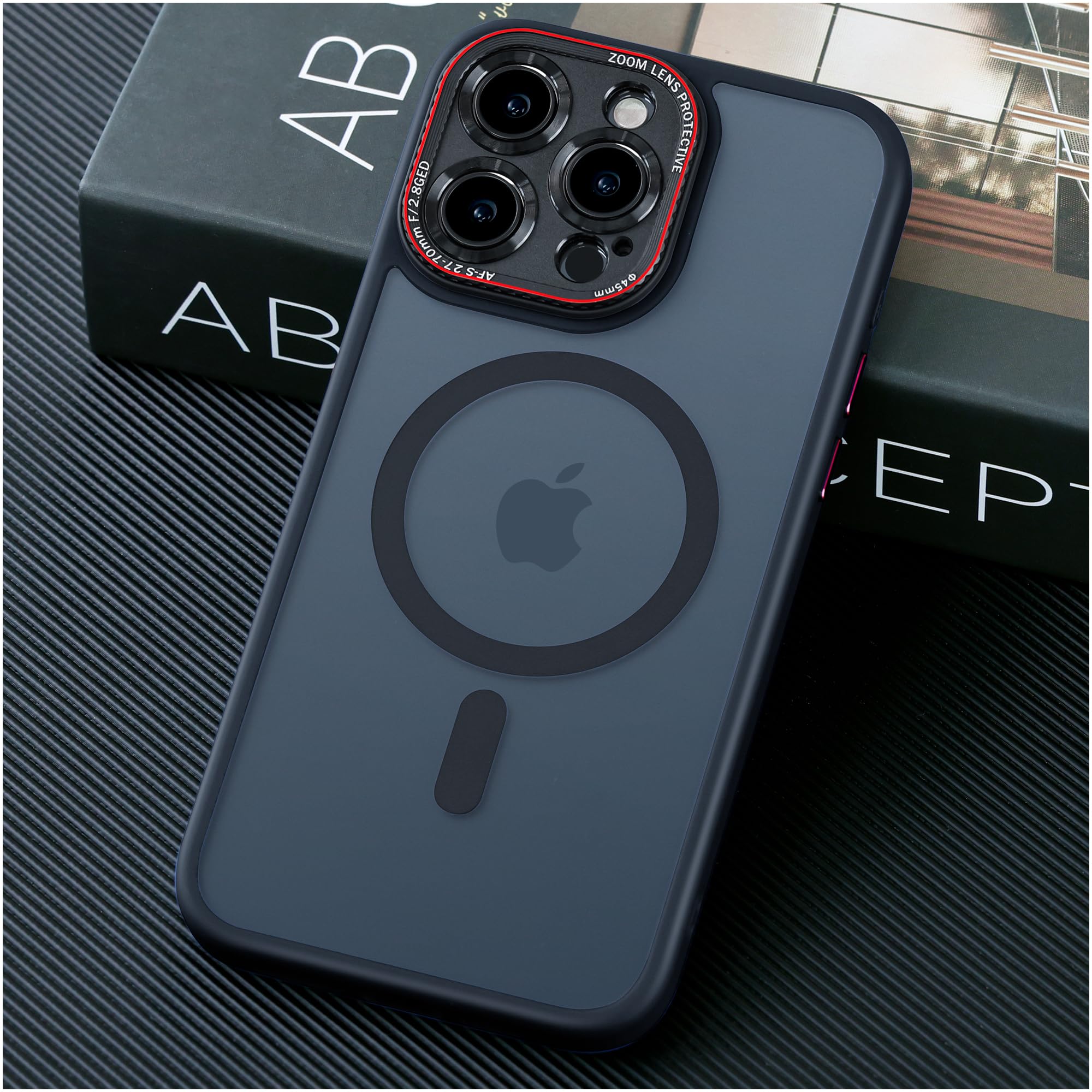 Jueshituo For Iphone 15 Pro Max Case With Integrated Camera Lens Protection, [Tailored For Magsafe] [Mil Grade Shockproof Defens