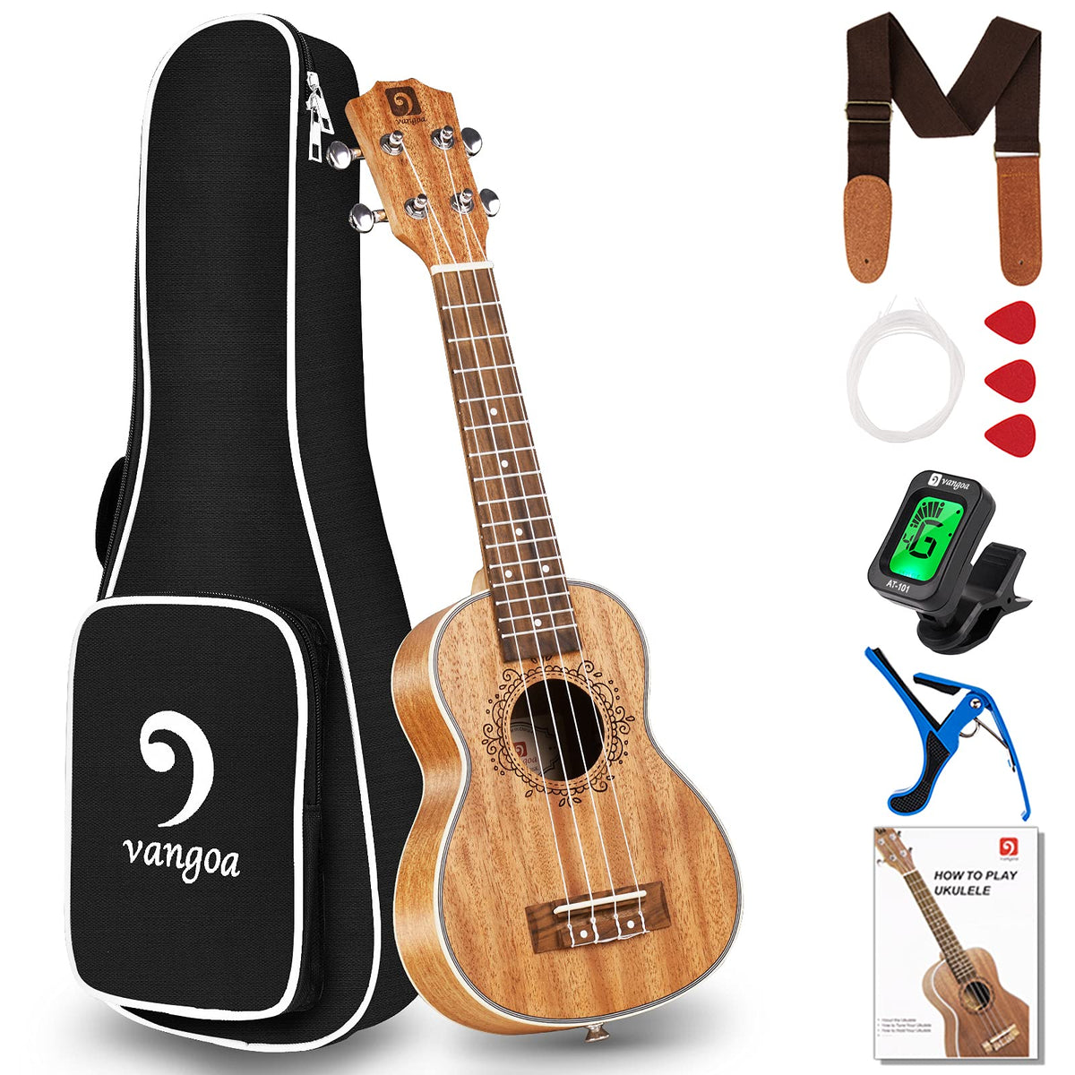 Ukulele Soprano Mahogany 21 Inch Professional Acoustic Ukelele Four String Wooden Hawaiian Uke Beginner Kit For Kids Students St