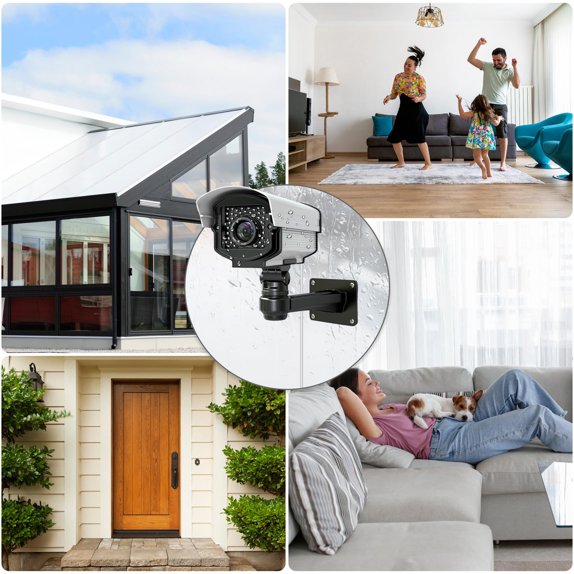 Omilik 1 Pack 65Ft White Bnc Video Power Cable Security Camera Cable Wire Cord For Cctv Dvr Surveillance System With Connectors