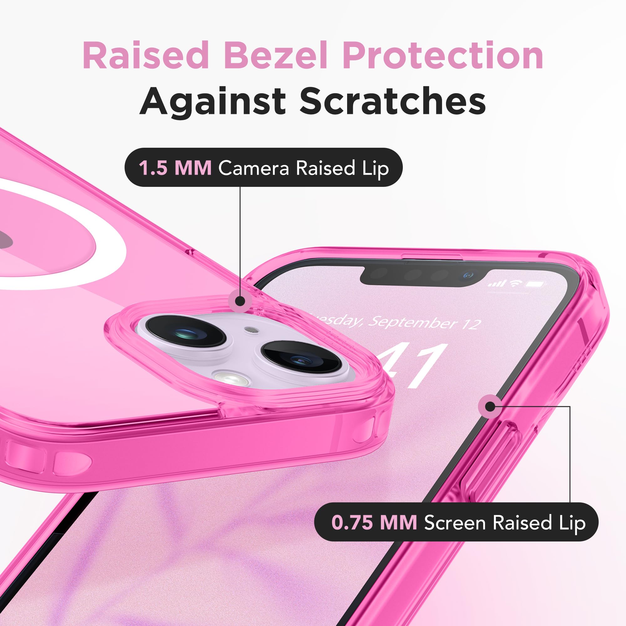 Magnetic For Iphone 14 Case,Compatible With Magsafe,[2 Screen Protector & 2 Camera Cover][Anti Fingerprint][Non Yellowing]Slim S