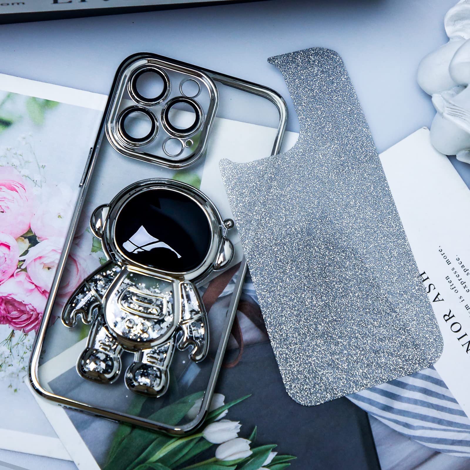 6D Bling Astronaut Iphone 14 Pro Max Case, Cute Liquid Plating Sparkle Floating Glitter Quicksand Phone Case Iphone 14 Pro Max F