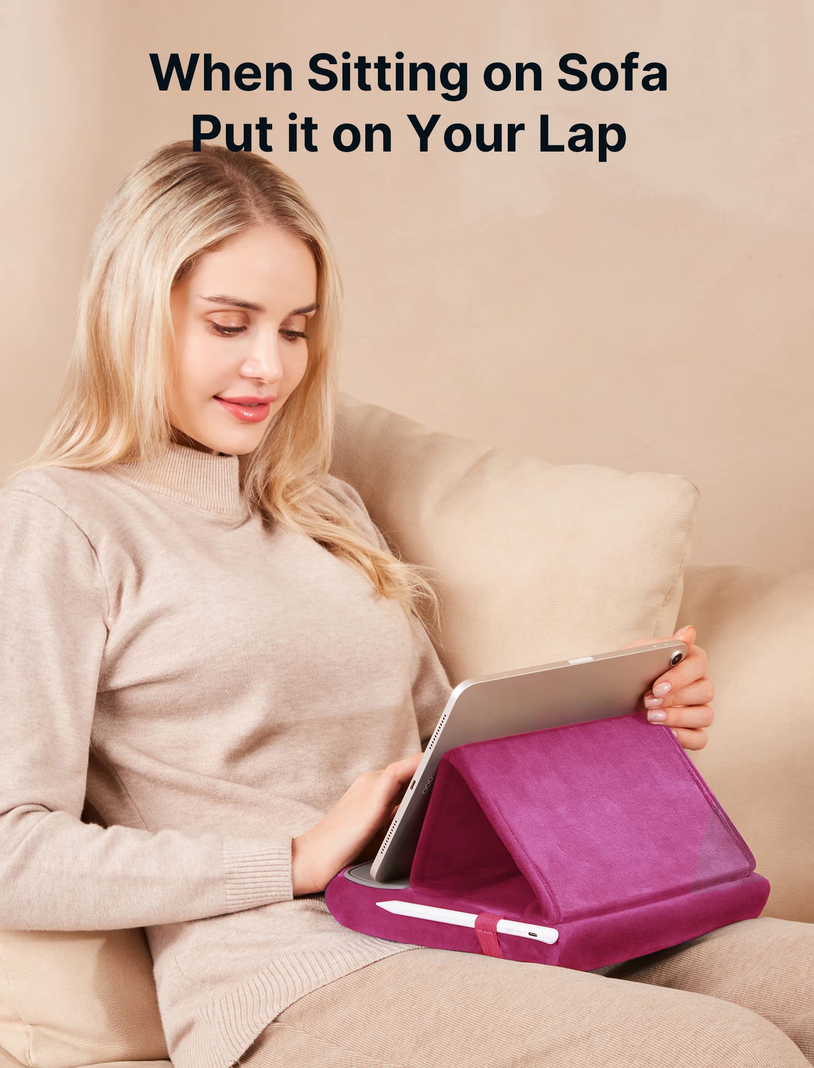 Jsaux Tablet Pillow Stand, Tablet Stand Holder Dock For Lap, Bed And Desk Compatible With Ipad Pro 11 10.5 9.7 10.2 Air Mini, Ki