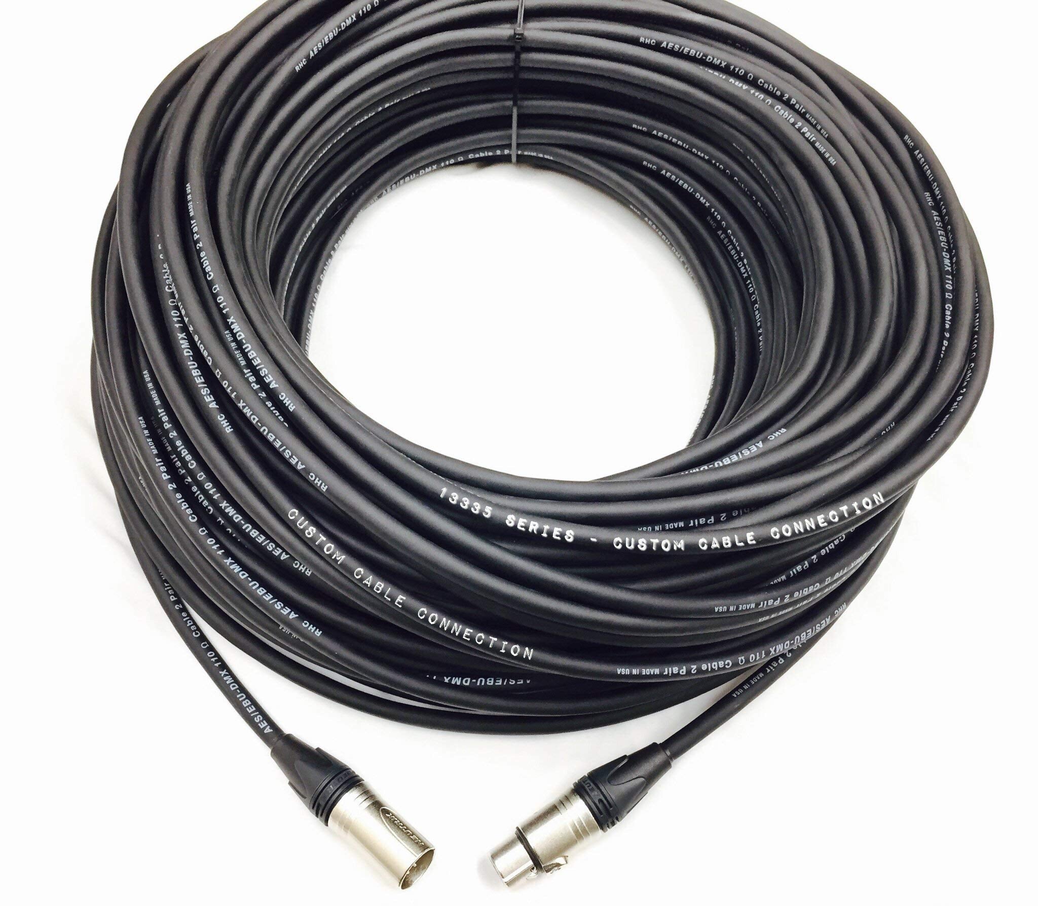 Custom Cable Connection 100 Foot 5 Pin Xlr 24 Awg (Gauge) Dmx512 Data Cable Male To Female For Stage Lighting, Led Uplights, Dj