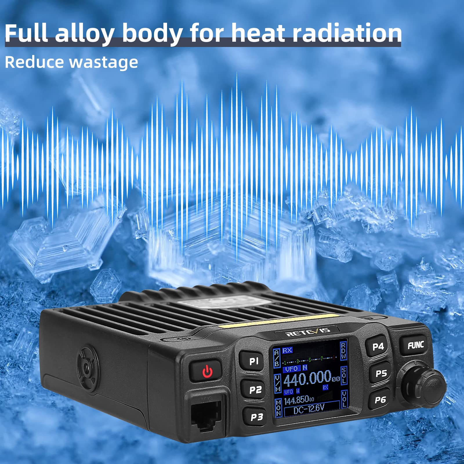 Retevis Rt95 Dual Band Mobile Radio, Long Range Ham Radio With Antenna, 180 Degree Rotatable Lcd Display, Mic Gain, Chirp, Dtmf, 2M 70Cm Mini Mobile Transceiver For Rv Camping