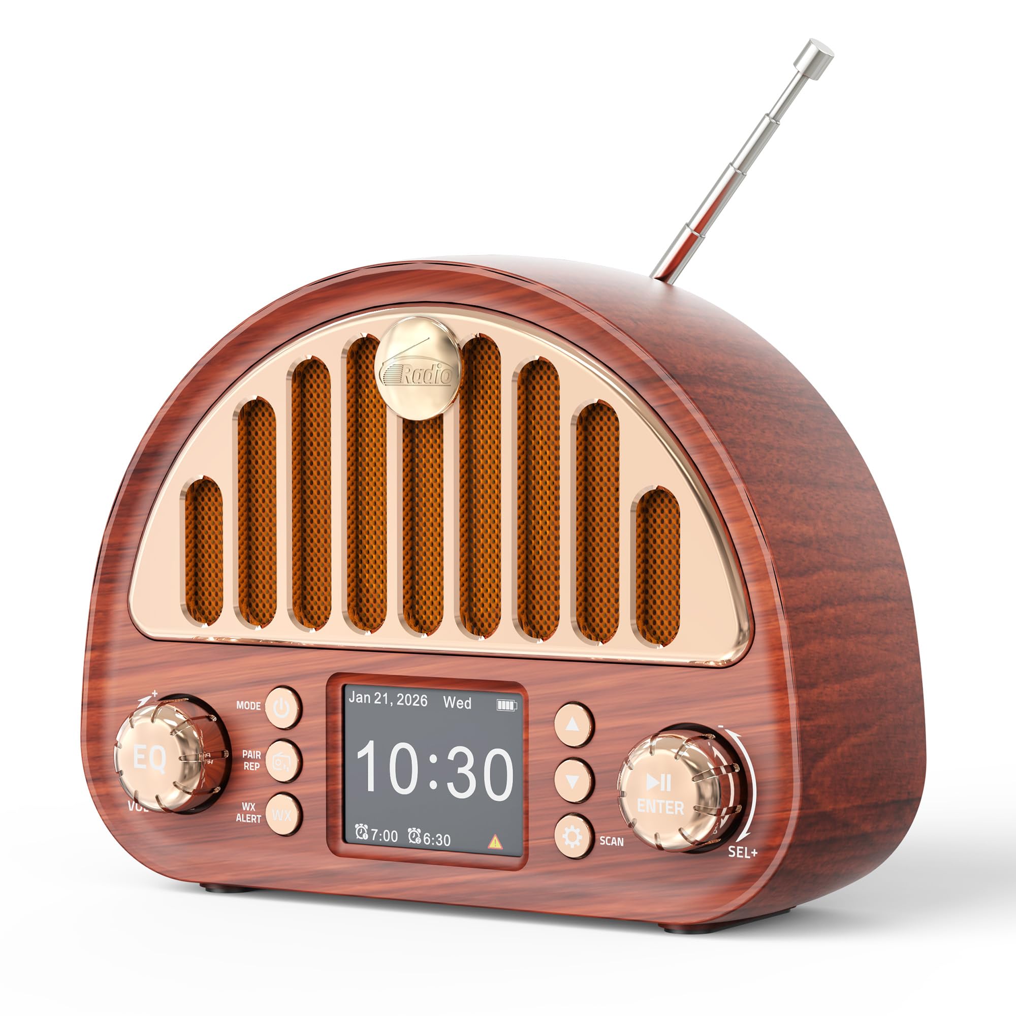 Retro FM Radio with Bluetooth Speaker & NOAA Weather Alert