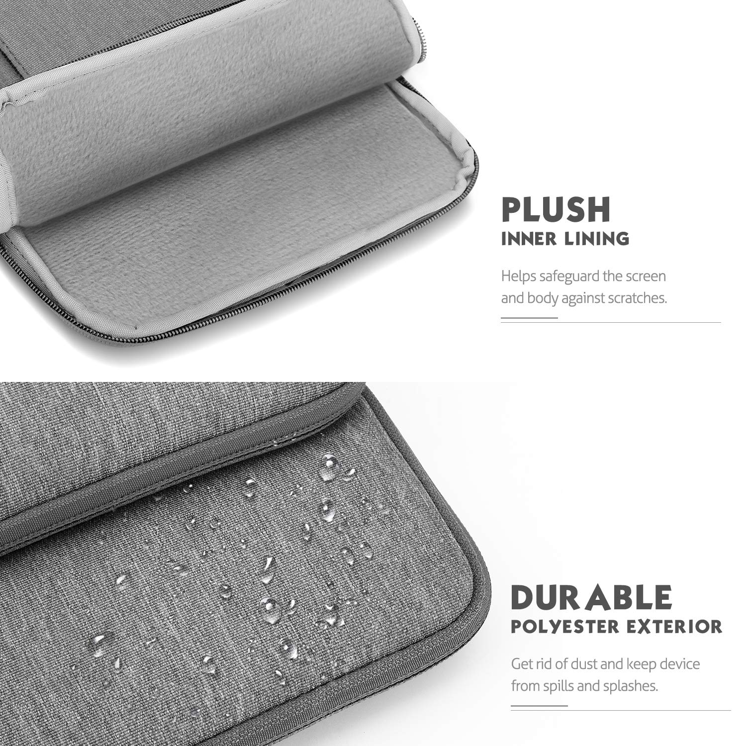 MoKo 12.9 Inch Tablet Sleeve Bag Carrying Case with Pockets Fits iPad Pro 12.9 M2 2022/2021/2020, Surface Laptop Go 12.4', Galaxy Tab S8+/S9+ 12.4' 2022/2023, Light Gray