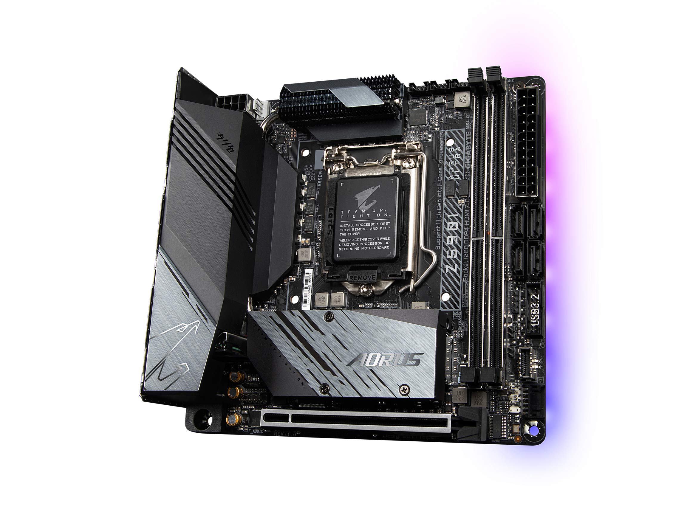 Gigabyte Z590I Aorus Ultra (Lga 1200/Intel Z590/Mini Itx/Dual M.2/Pcie 4.0/Usb 3.2 Gen2X2 Type C/Intel Wifi 6/Intel I225V 2.5Gbe