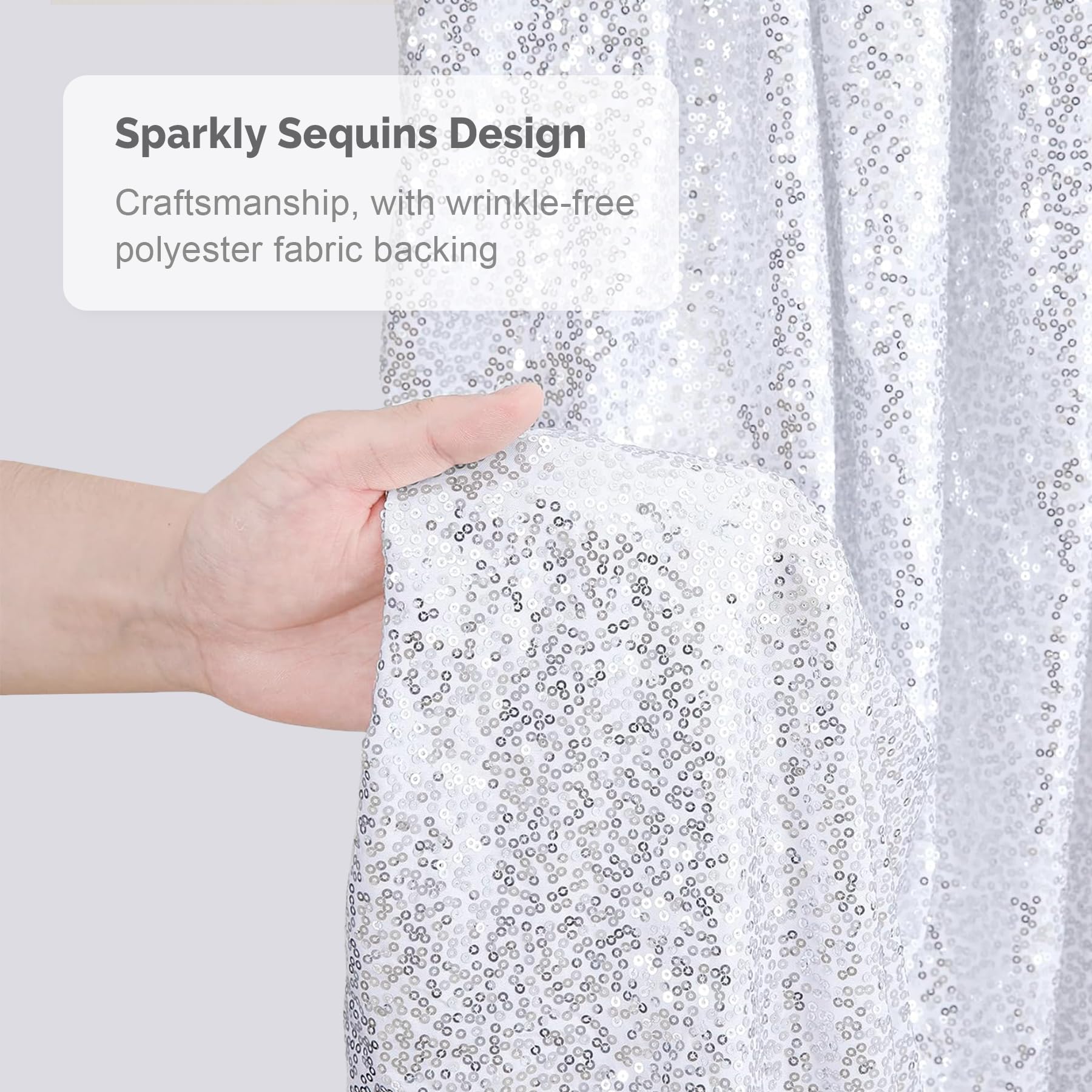 Silver Sequin Round Backdrop Cover 6.5Ft Glitter Circle Backdrop Cover Beautiful Sparkle Photo Backdrop Balloon Arch Cover For B