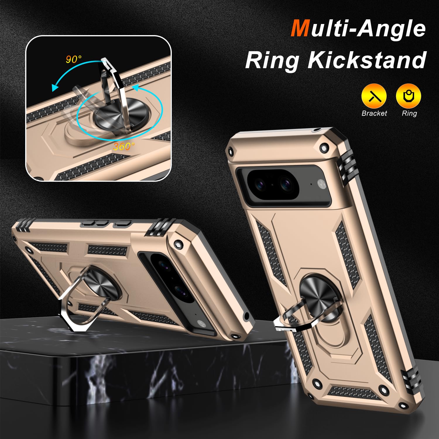 Lumarke For Google Pixel 8 Case With Screen Protector,Pass 16Ft. Drop Tested Military Grade Protective Phone Cover With Magnetic