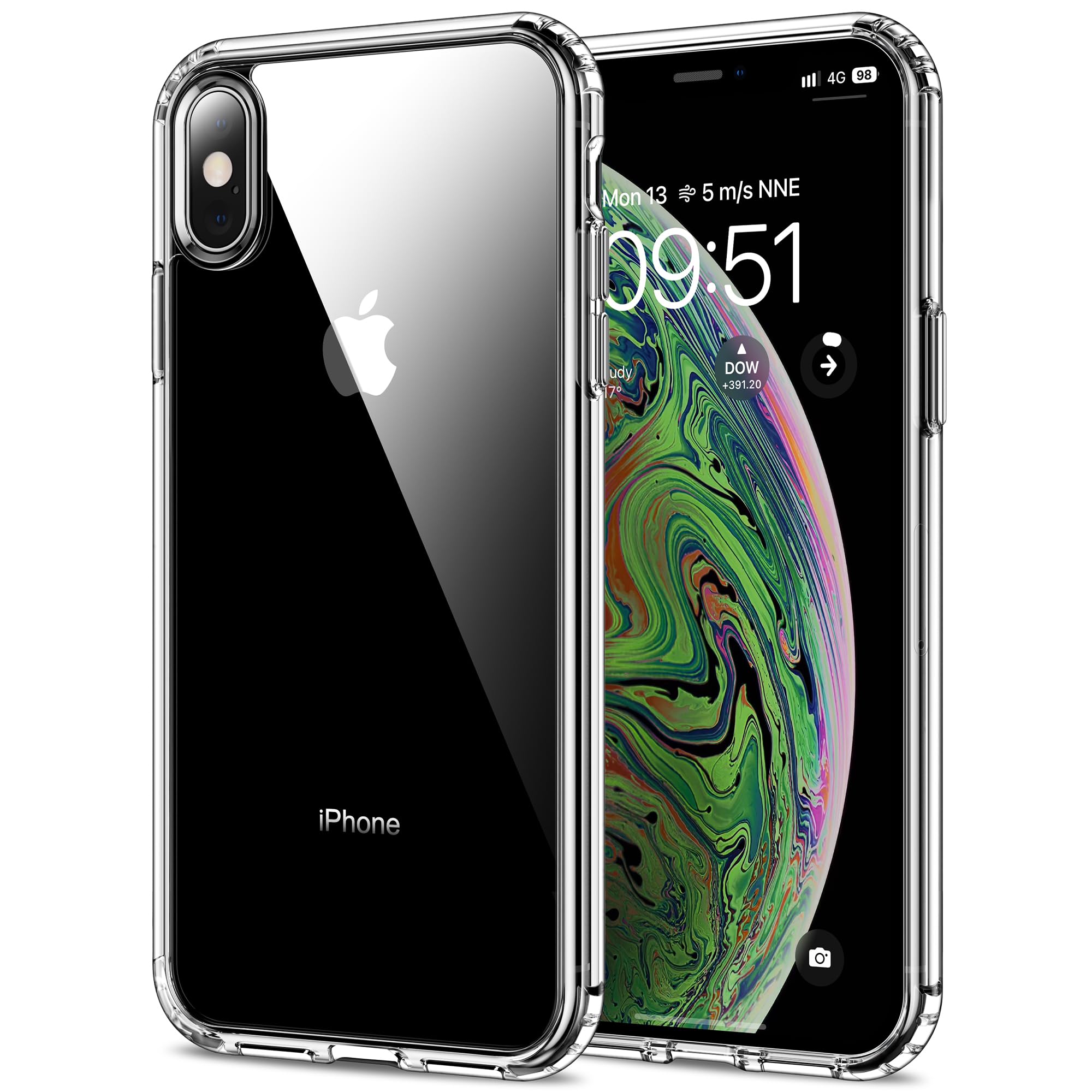 HOOMIL Case for iPhone Xs Max 6.5-Inch, Non-Yellowing, Drop Protection, Anti-Scratch Transparent Hard Back Phone Cover - Crystal