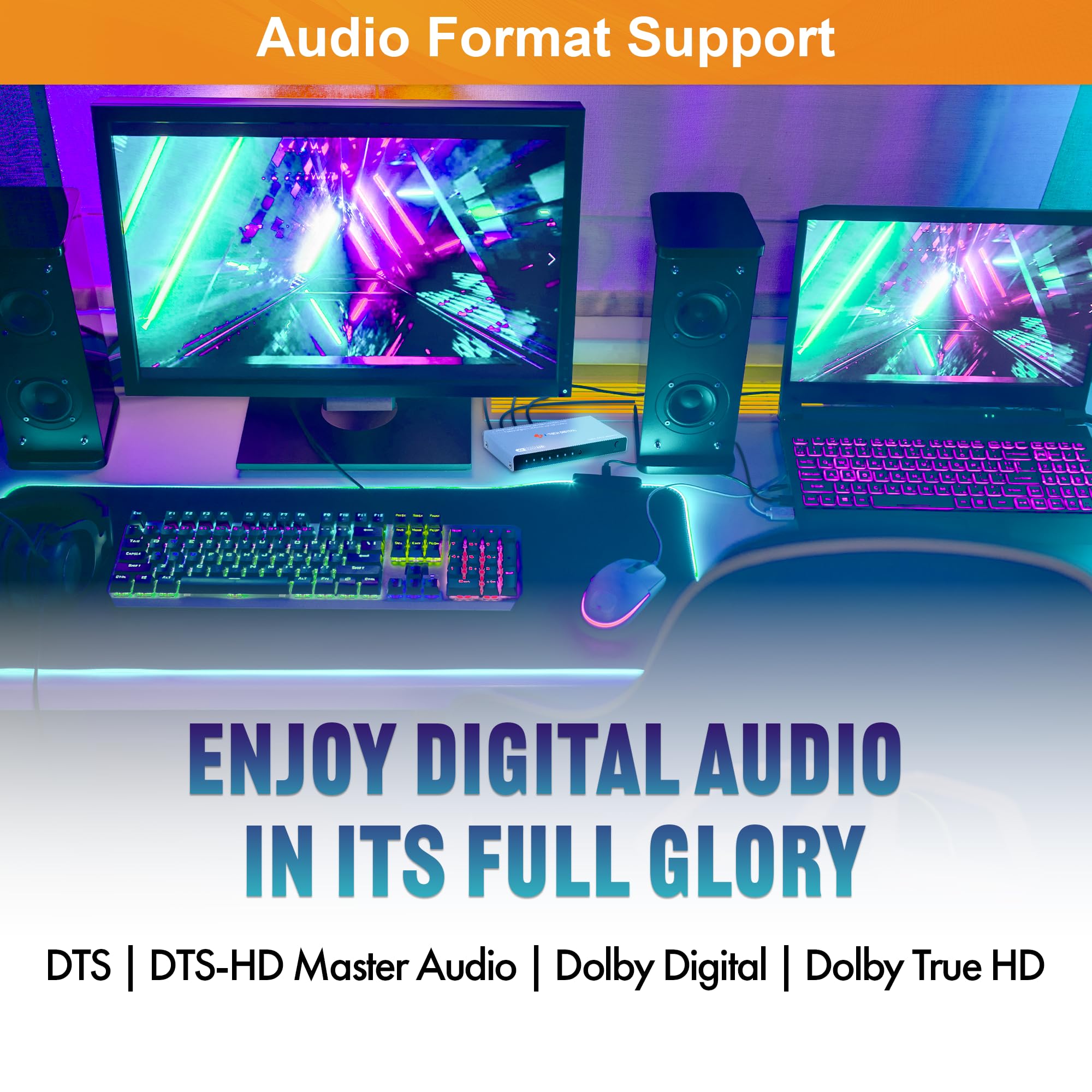 4K 60Hz 4X1 Hdmi & Usb C Switch | 3 Hdmi + 1 Usb C Input, 1 Hdmi Output | Compatible W/Hdr & Dolby Vision | Ir Remote, Auto Swit