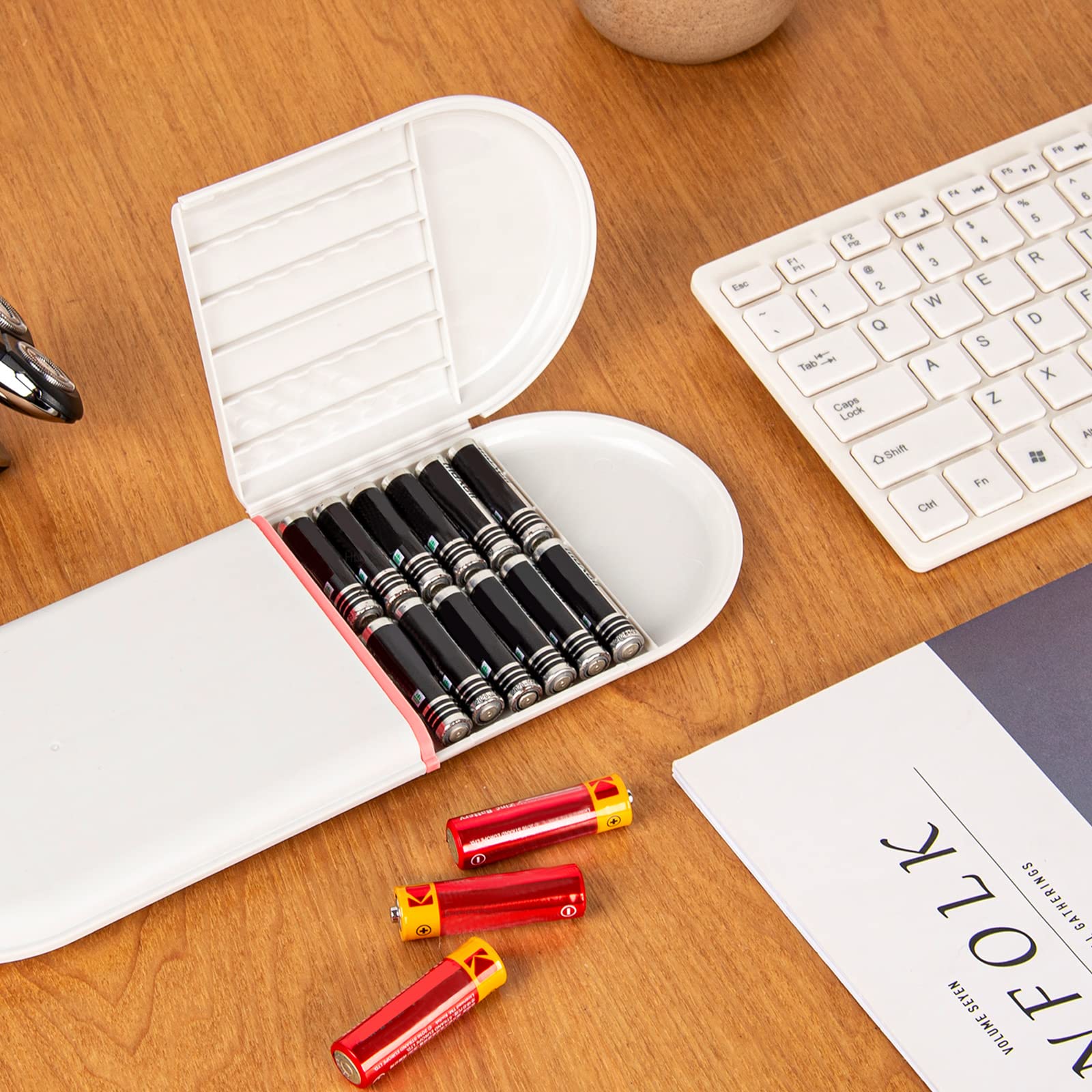 Linkidea Battery Storage Case Holder Box With Electric Quantity Detection, Portable Battery Organizer Storage Case, Battery Hold