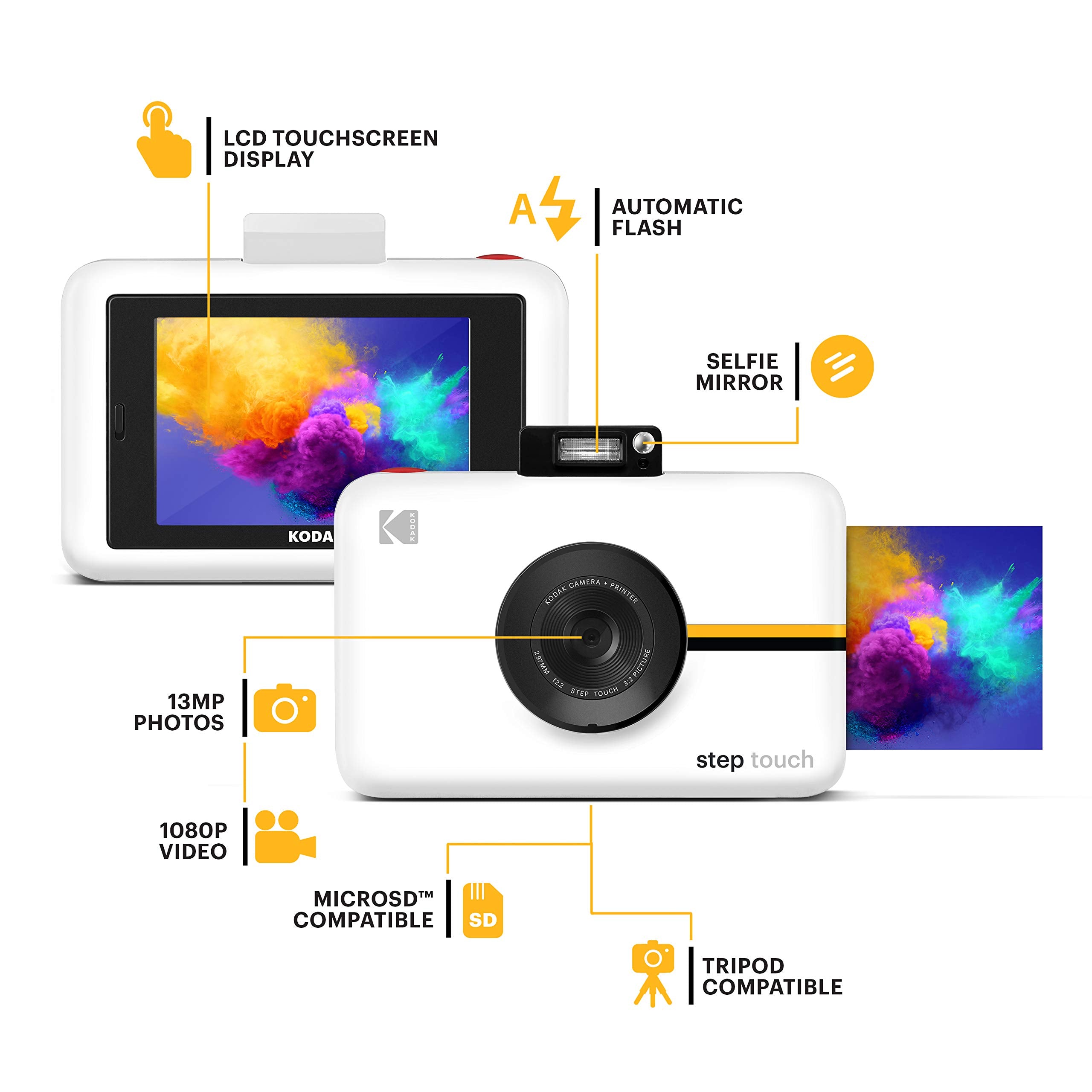 Kodak Step Touch | 13Mp Digital Camera & Instant Printer With 3.5 Lcd Touchscreen Display, 1080P Hd Video - Editing Suite, Bluet