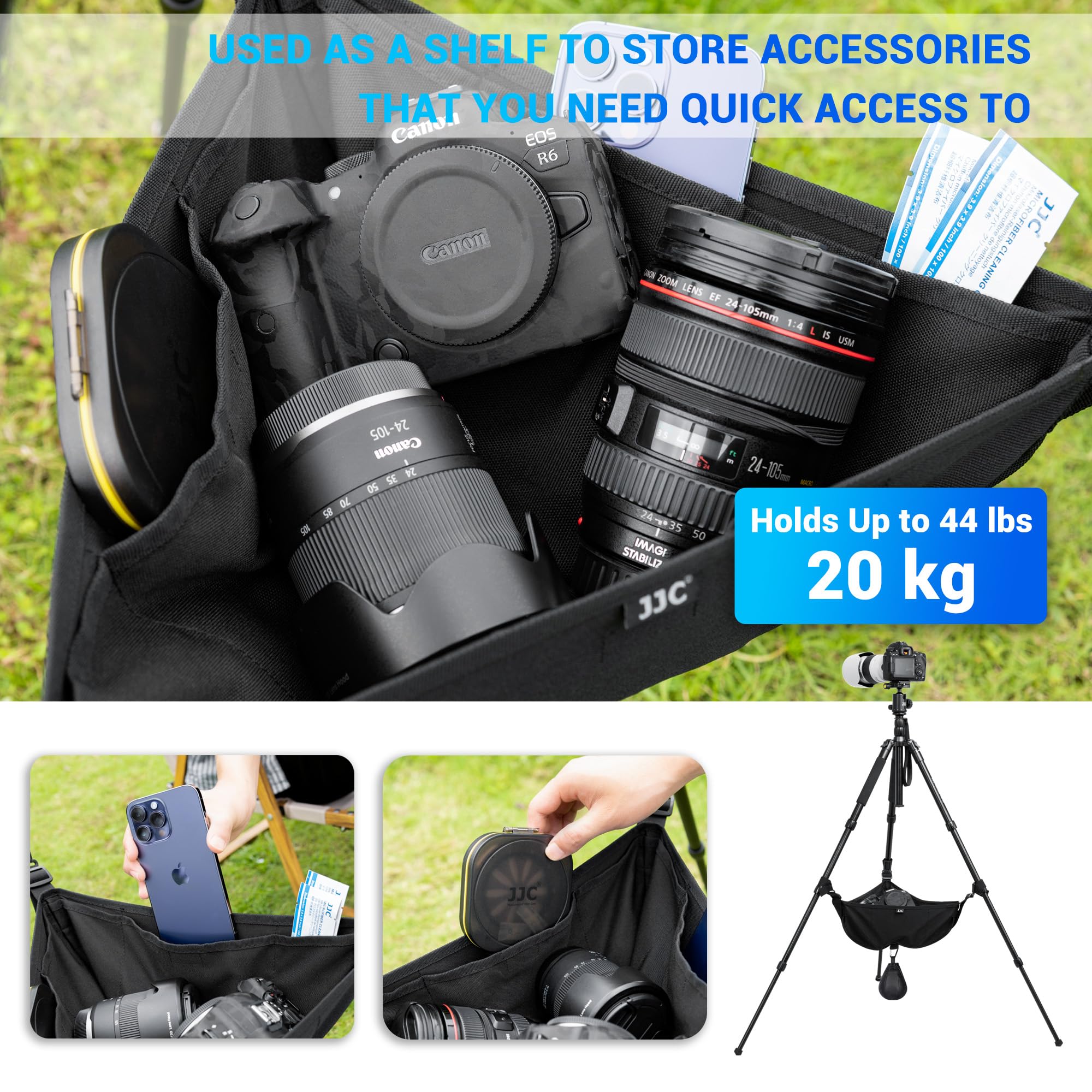Jjc Tripod Weight Stone Bag, Heavy Duty Sandbag For Lightweight Tripod Easel Light Stand Astrophotography, Tripod Rock Bag Camer