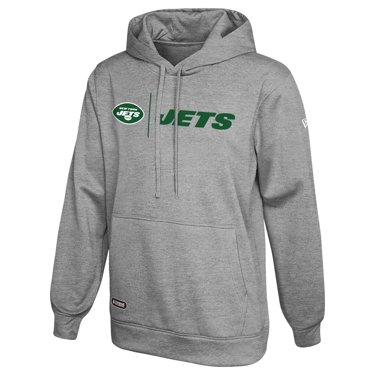 New Era Nfl Mens Cool Grey Gametime Pullover Performance Hoodie, Pro Football Sweatshirt, New York Jets, Small