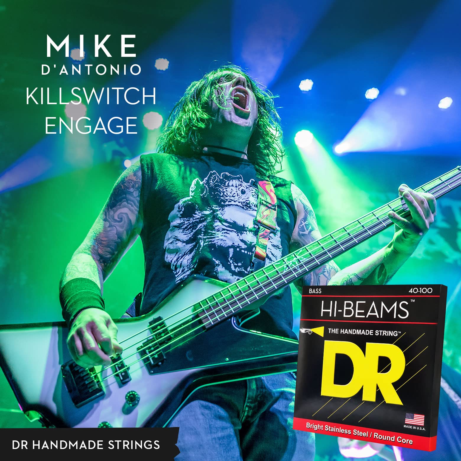 Dr Strings Hi Beam   Extra Long Scale Stainless Steel Round Core 45 105