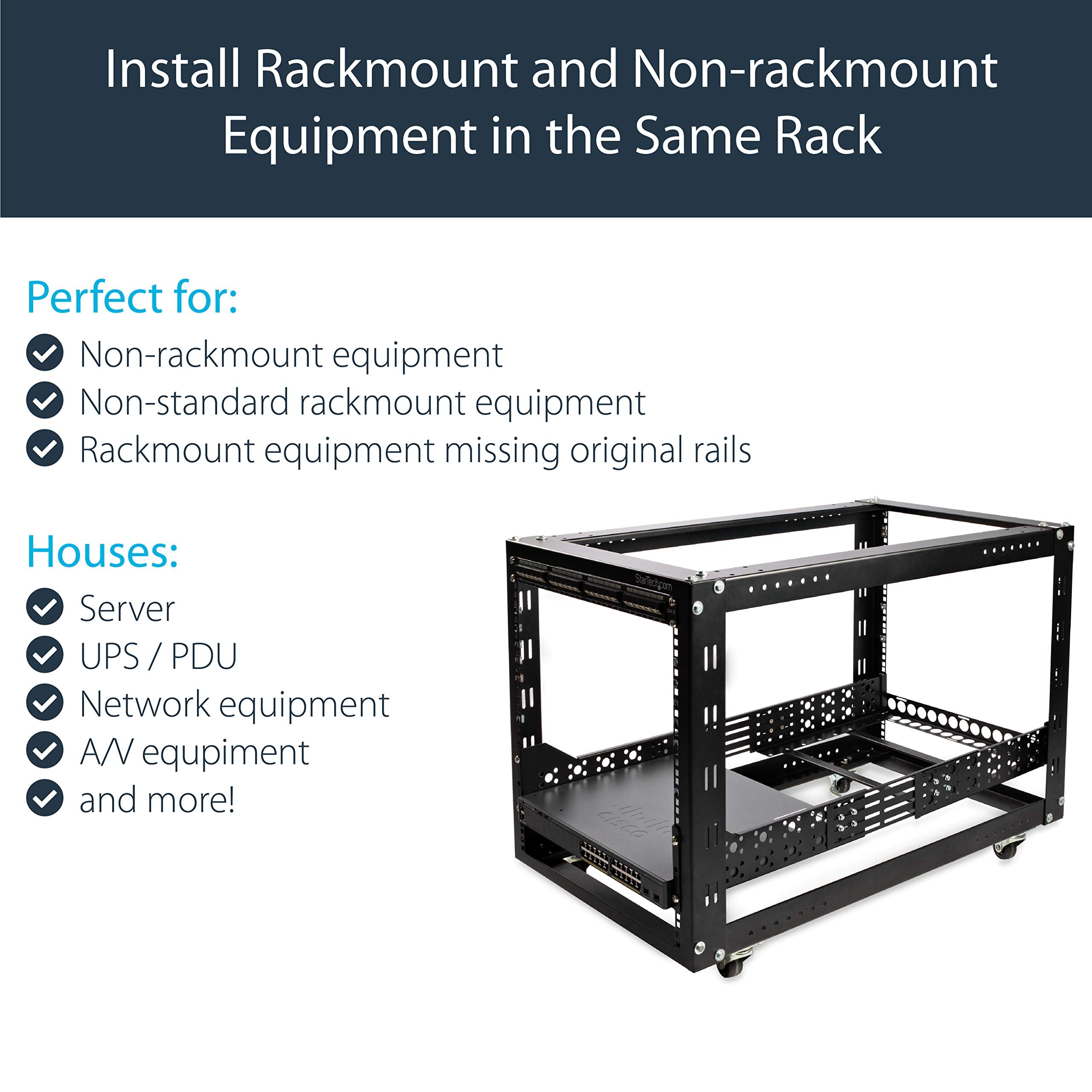 Startech.Com 3U Universal Server Rack Rails   Taa Compliant Fixed Mounting Rails   19'' Adjustable Depth Rack Mount Rails (Unira