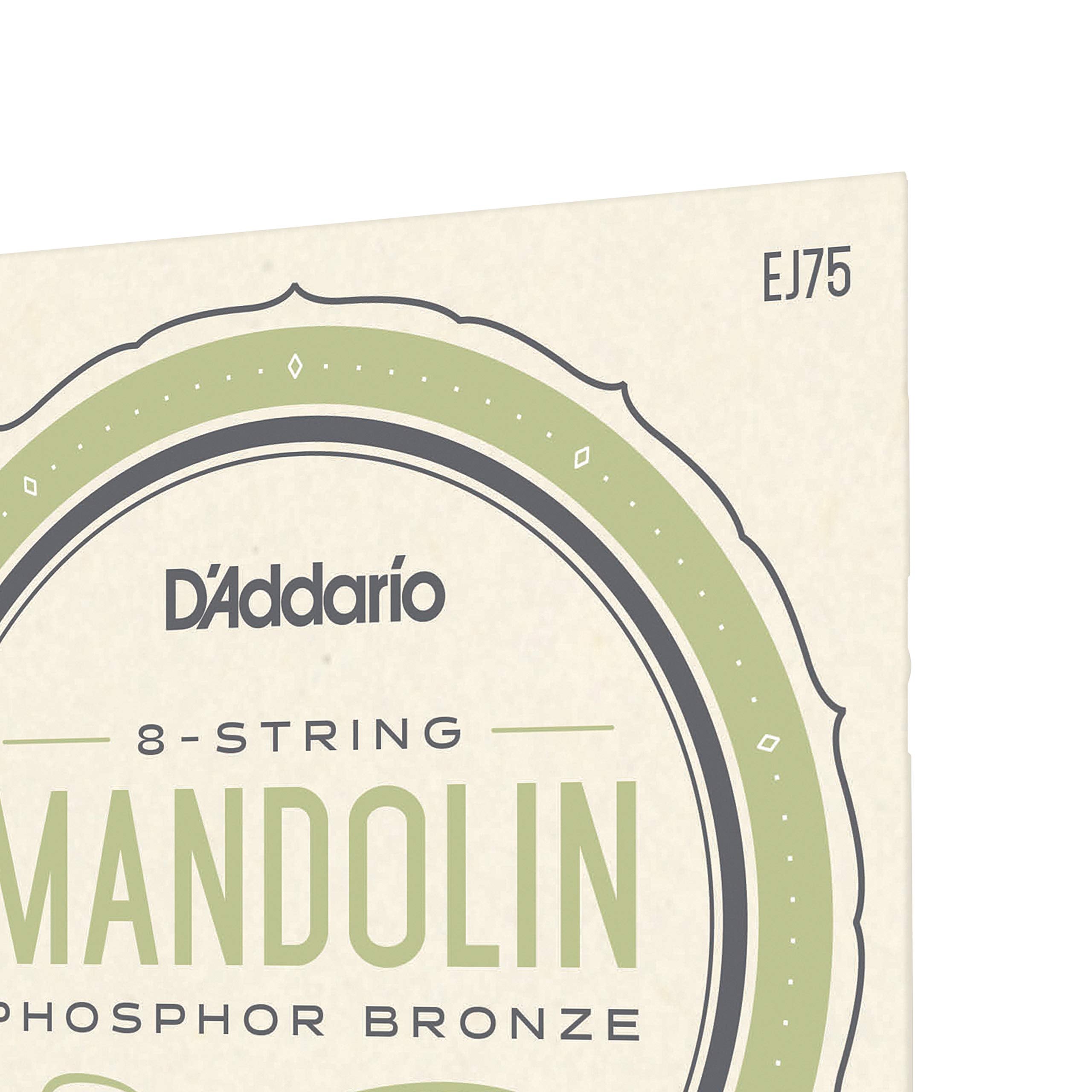 Daddario Mandolin Strings, Phosphor Bronze, Ej75, Medium/Heavy Gauge 11.5-41, 8-String Set, Pack Of 1