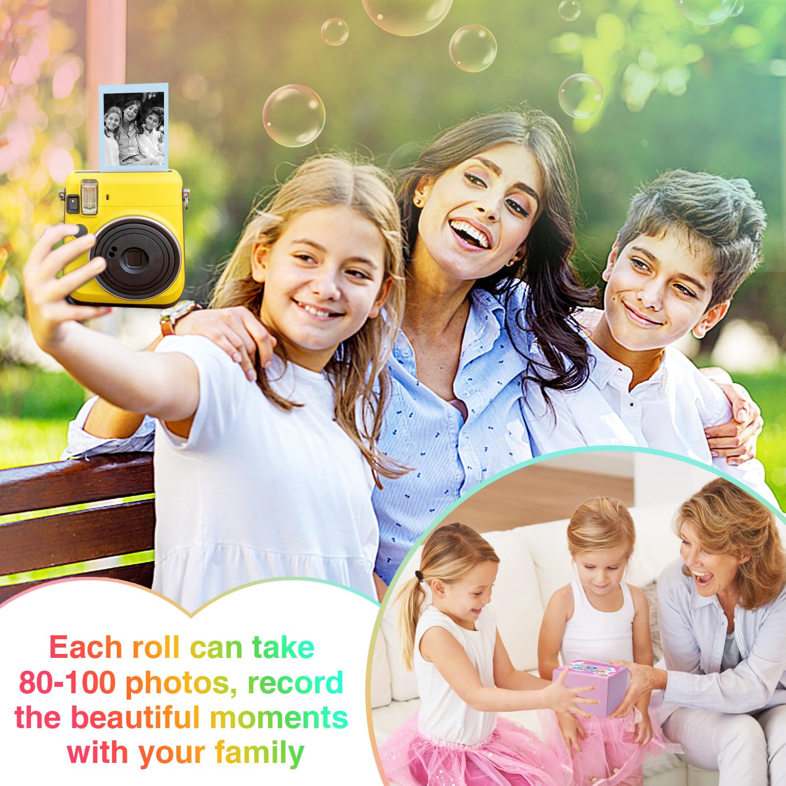 9 Rolls Kids Instant Camera Print Refill Paper  Photo Printer Thermal Paper Rolls Instant Print Camera Refill Paper For Kid'S In