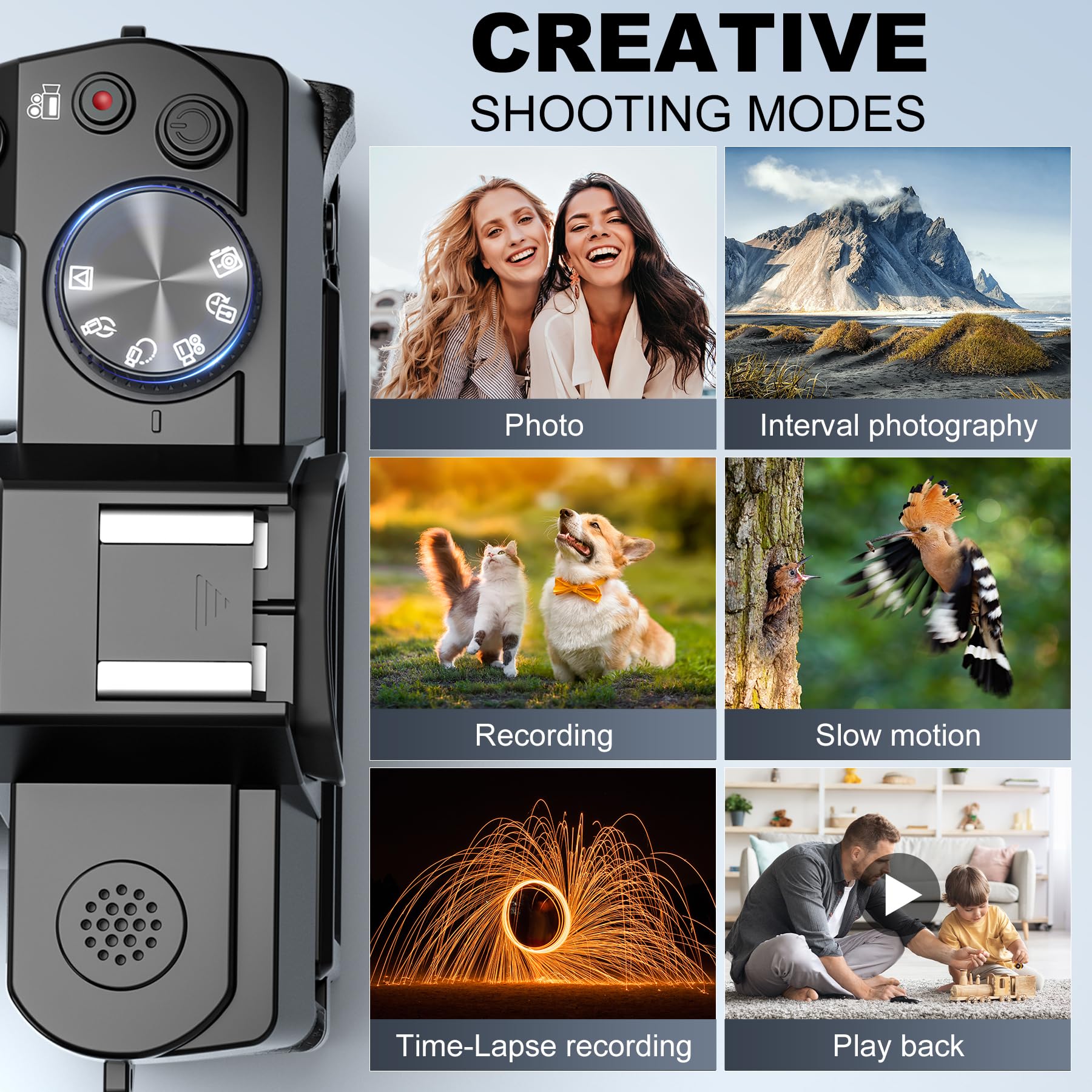 G Anica 4K Digital Cameras For Photography, 48Mp Vlogging Camera For Youtube With Wifi, 180 Flip Screen Compact Camera With Flas