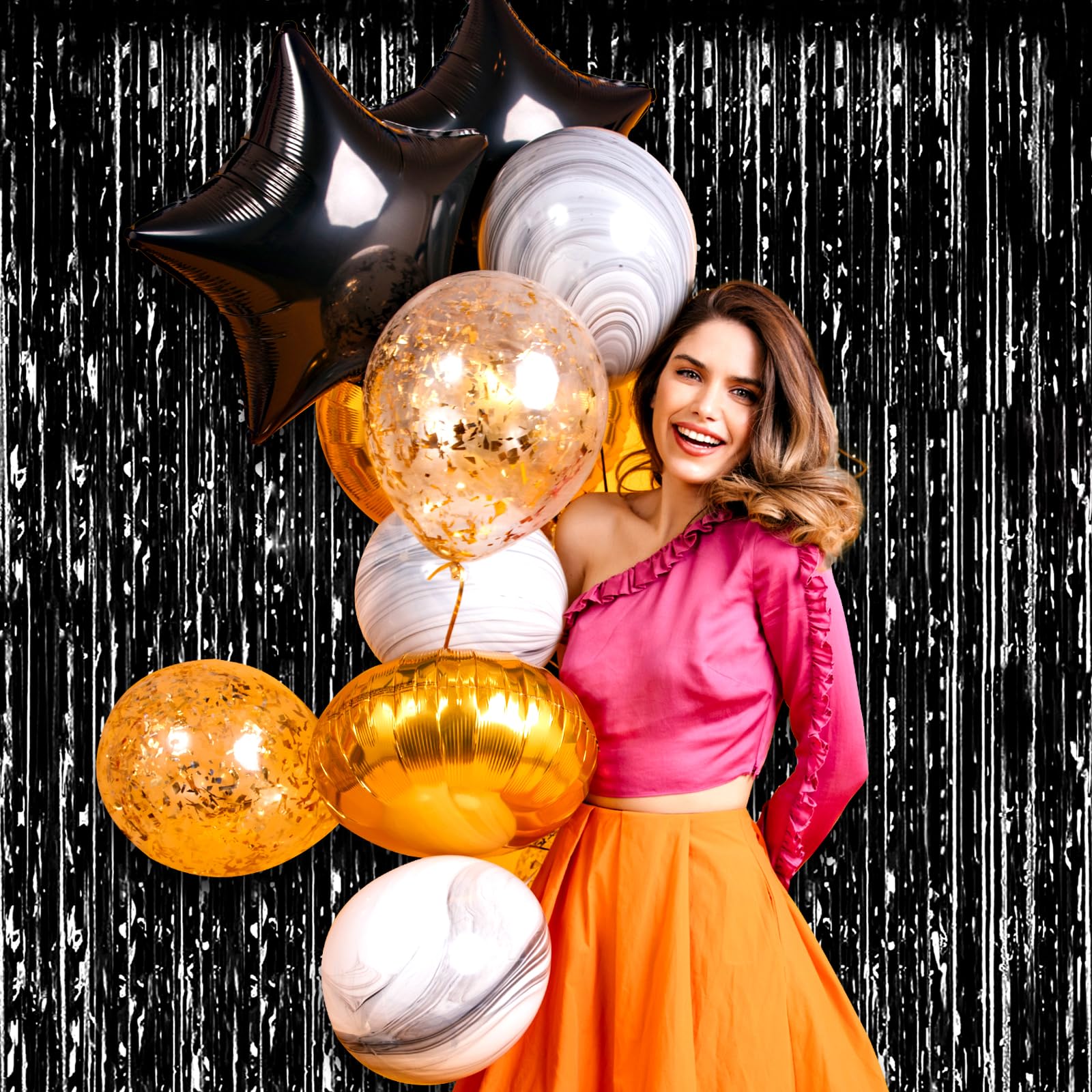 6 Pack Green Foil Fringe Curtain Backdrop, 3.28Ft X 8.2Ft Metallic Tinsel Foil Fringe Streamer Curtains For Photo Booth, Christm