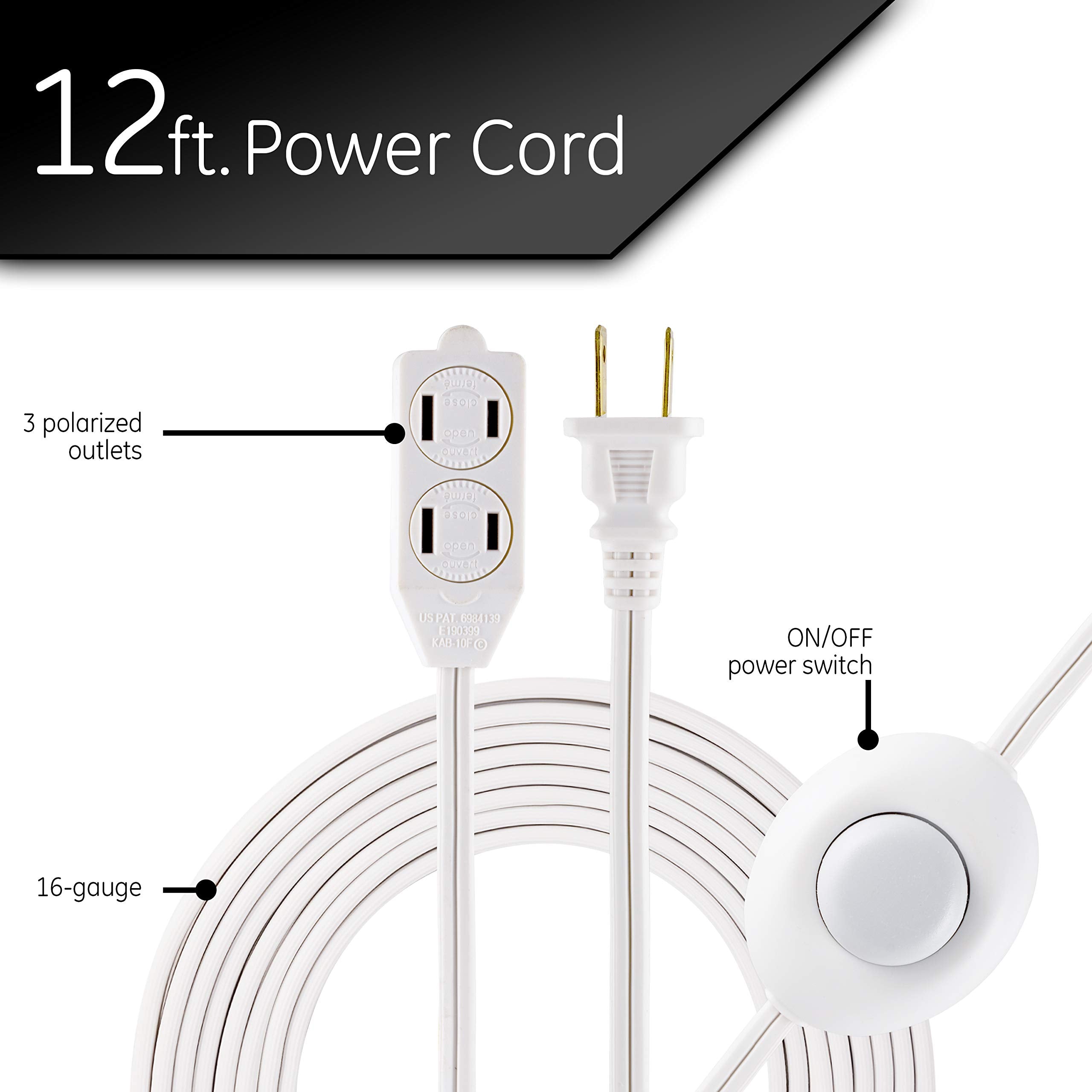 Ge Extension Cord With Footswitch 3 Outlet Extension Cord With Multiple Outlets With On Off Switch Perfect For Work From Home Es