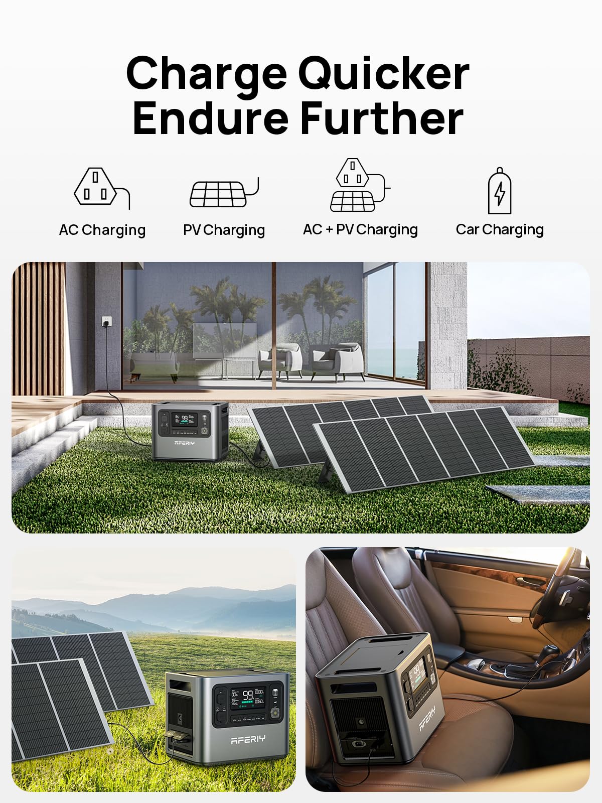 Aferiy Solar Generator P210 With 2Pcs 200W Solar Panel | 2400W Portable Power Station 2048Wh | Ac Output With 120V,2400W,Solar G