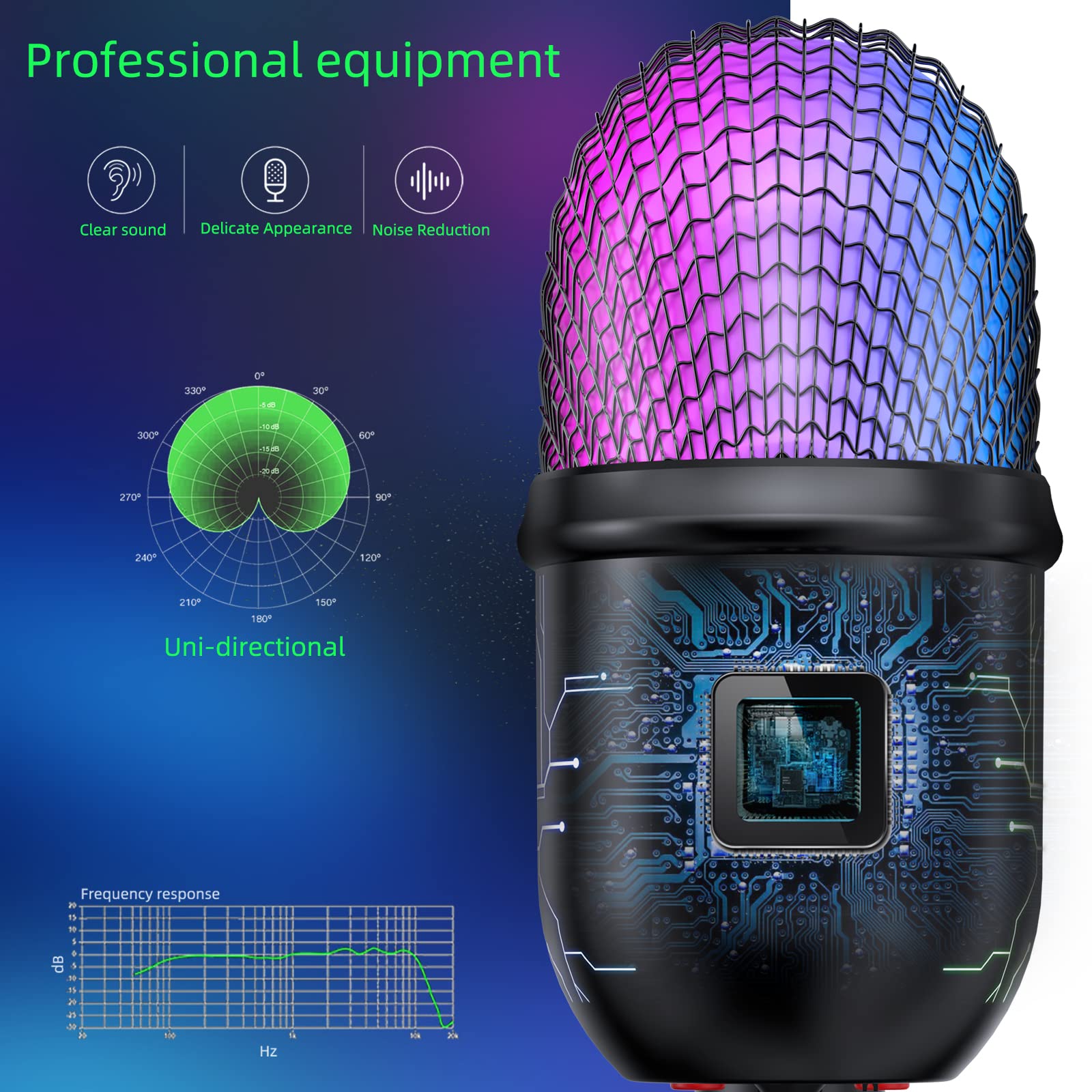 Mrsdy Gaming Microphone, Usb Computer Microphone For Pc, Mac, Ps4/5, Condenser Podcast Mic For Studio Recording, Youtube, Stream