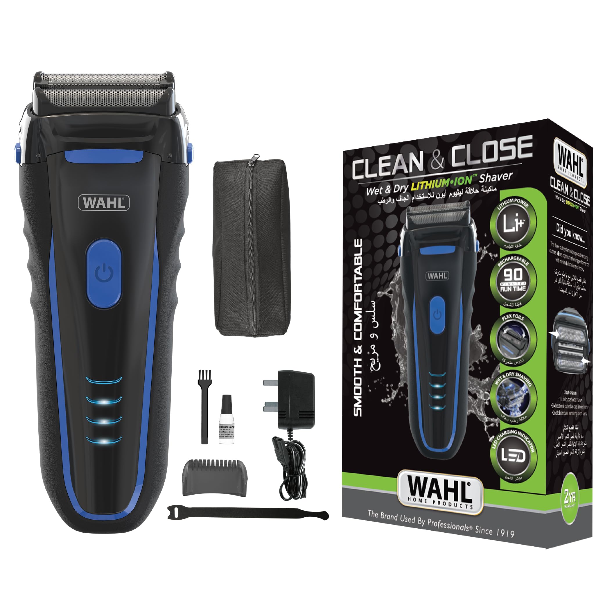 Wahl Groomsman Electric Shaver Rechargeable Wet/Dry Waterproof Electric Razor For Cordless MenS Shaving & Grooming  Lithium Io
