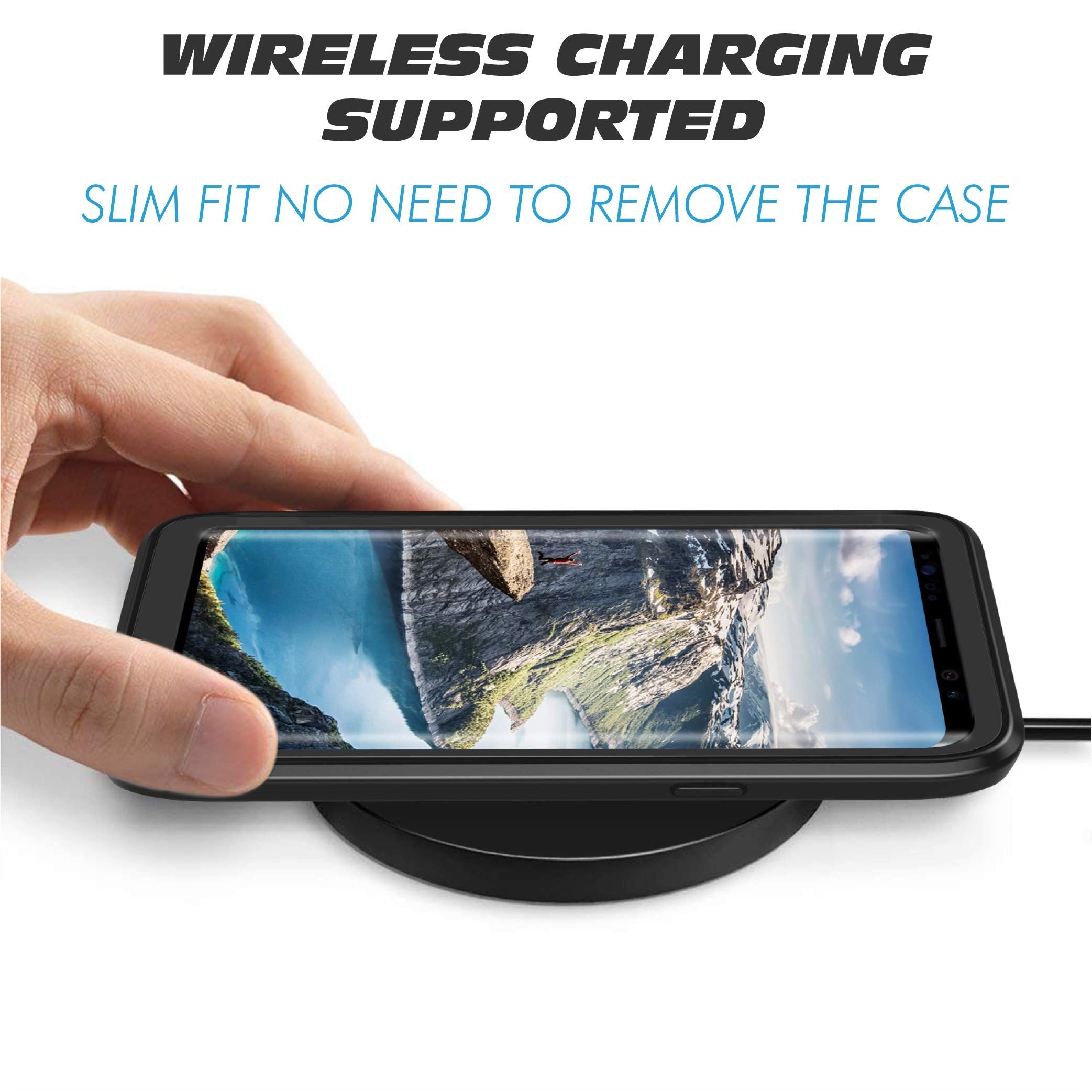 Pakoyi Samsung Galaxy S8 Case, Full Body Bumper Case Built In Screen Protector Slim Clear Shock Absorbing Dustproof Lightweight