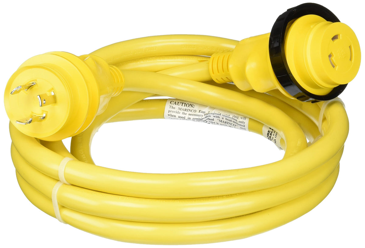 Marinco 199116 Cordset, 30A 125V, 12', Yellow