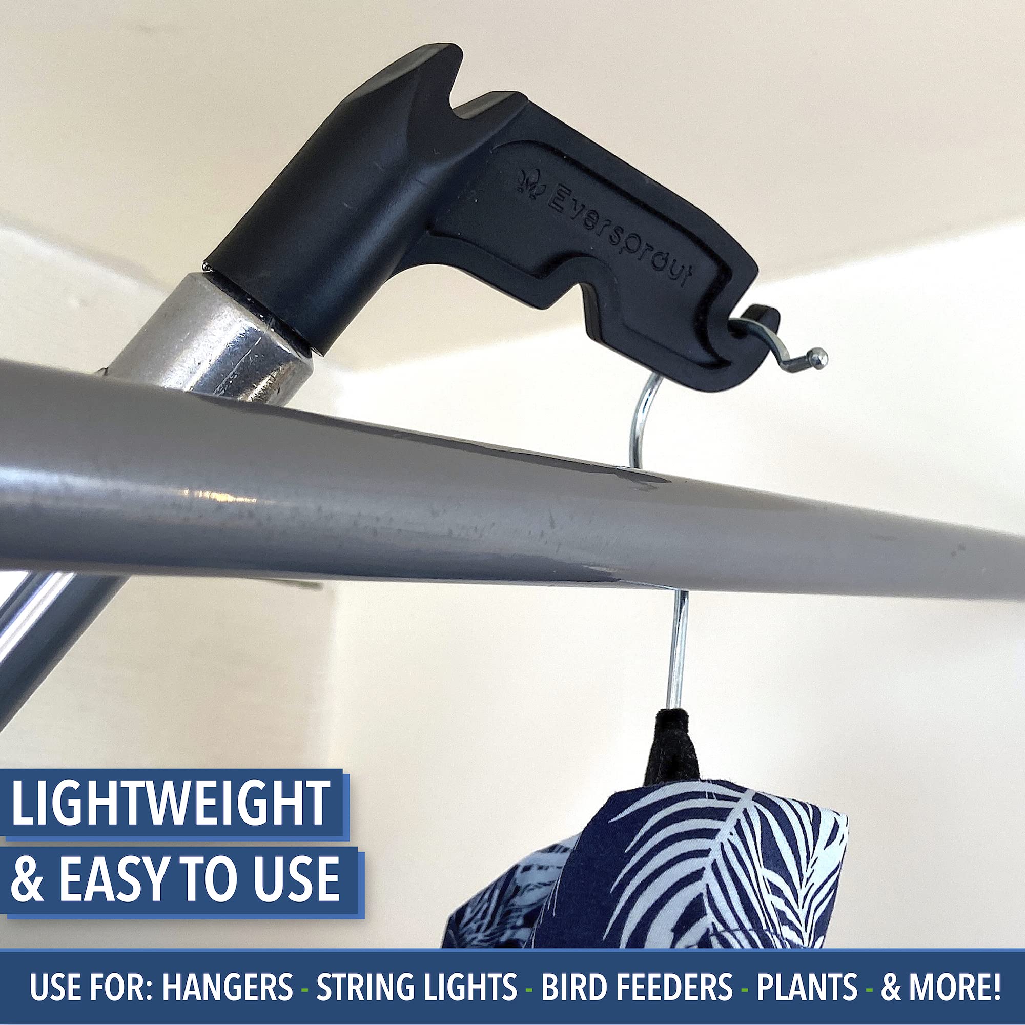 Eversprout 7 To 24 Foot Utility Hook With Extension Pole (30 Foot Reach) | Installing And Hanging Christmas/String Lights, Birdf