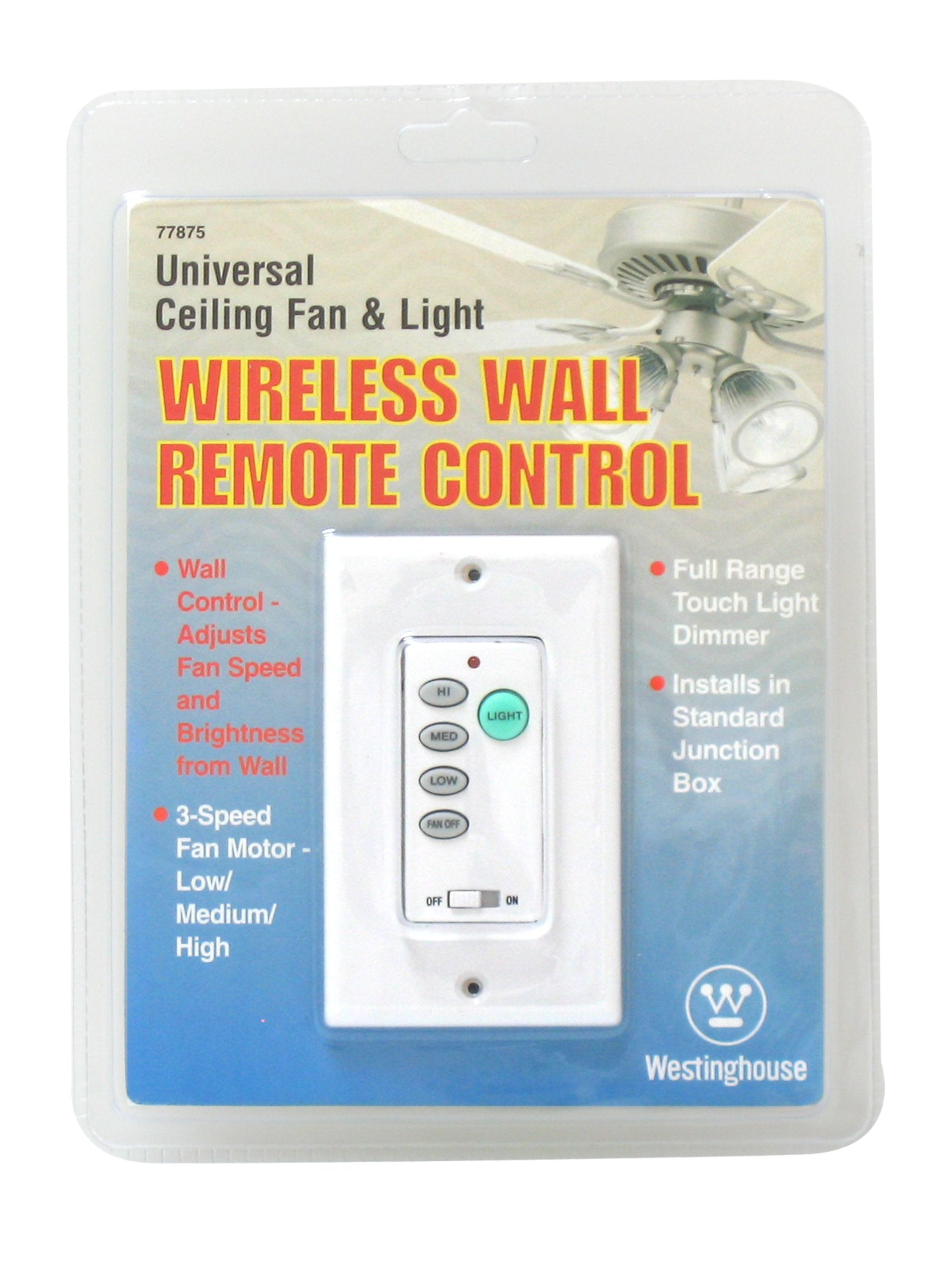 Westinghouse 7787500 Wireless Ceiling Fan And Light Wall Control