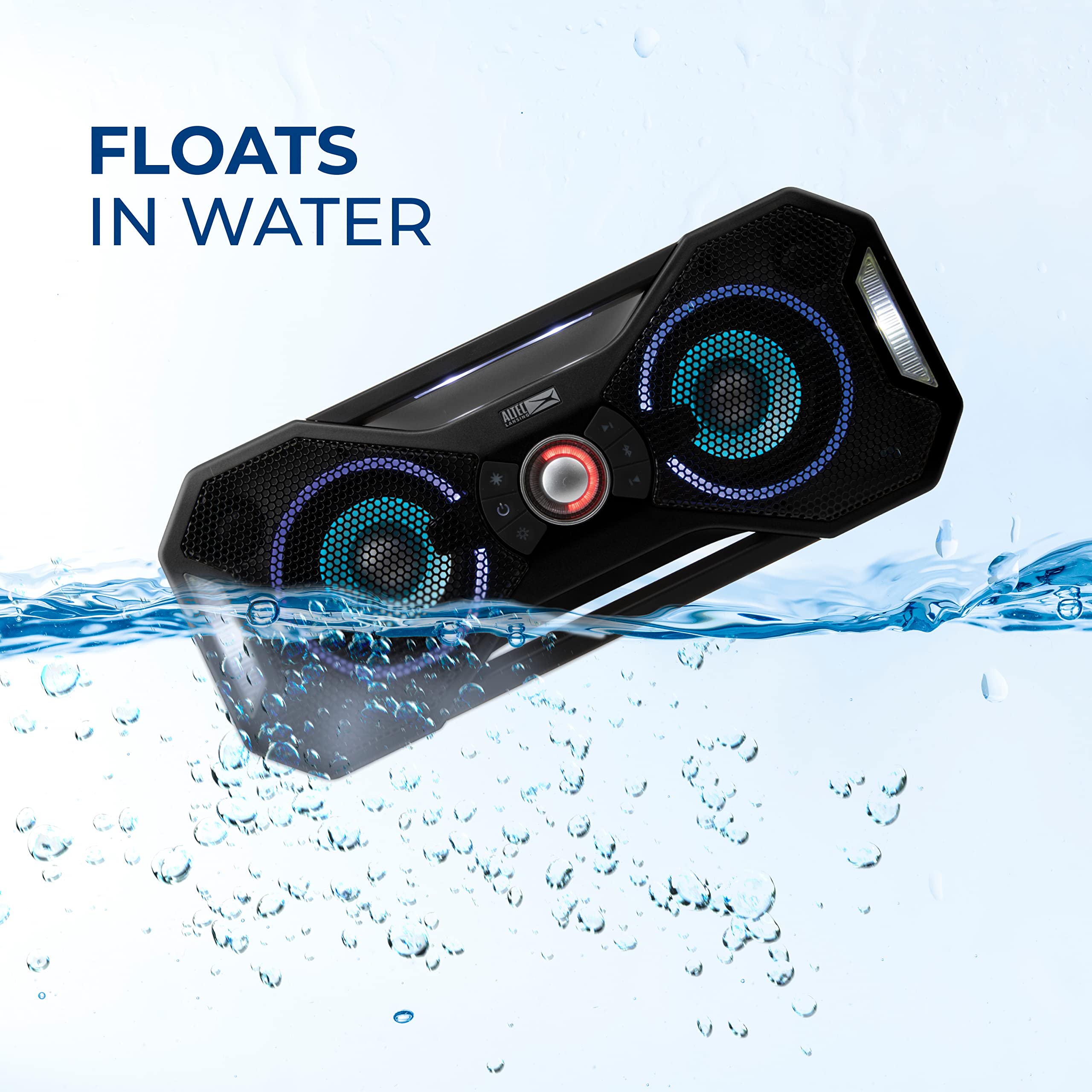 Altec Lansing Mix 2.0 - Waterproof Bluetooth Speaker With Strong Bass, Portable Speaker For Travel & Outdoor Use, 100 Foot Range